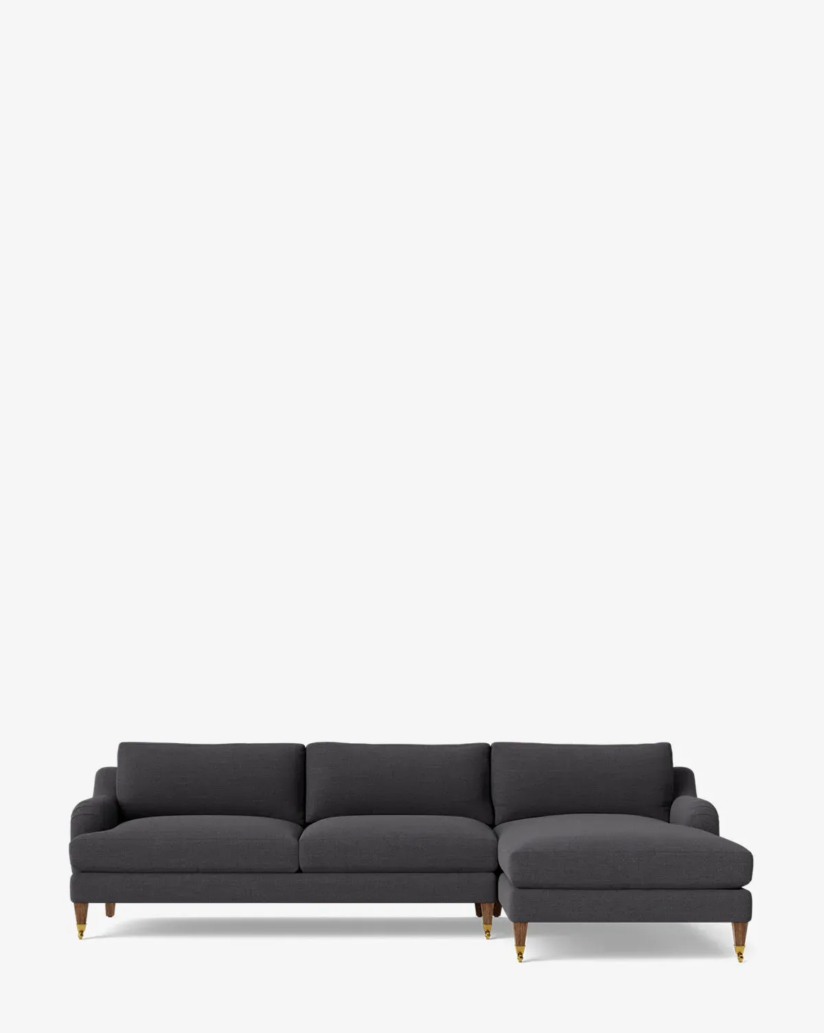 Lucille English Roll Arm Left Chaise Sectional - Slate, Crypton product