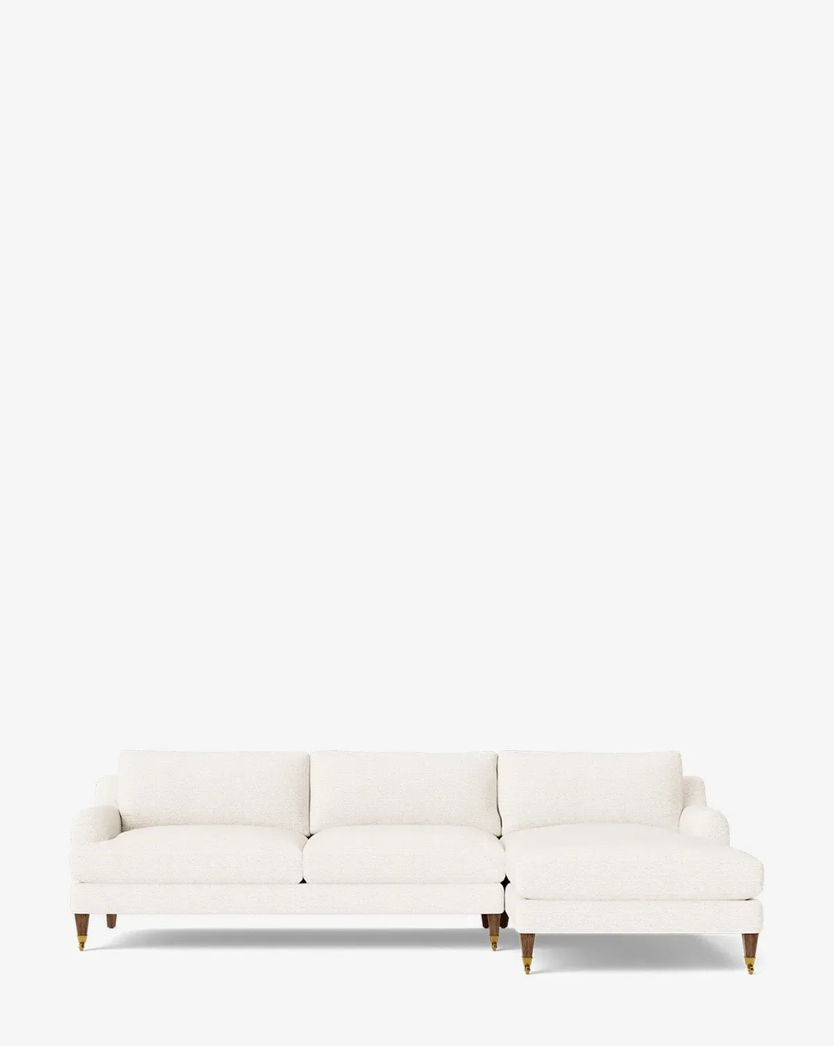 Lucille English Roll Arm Left Chaise Sectional - Snow, Crypton product
