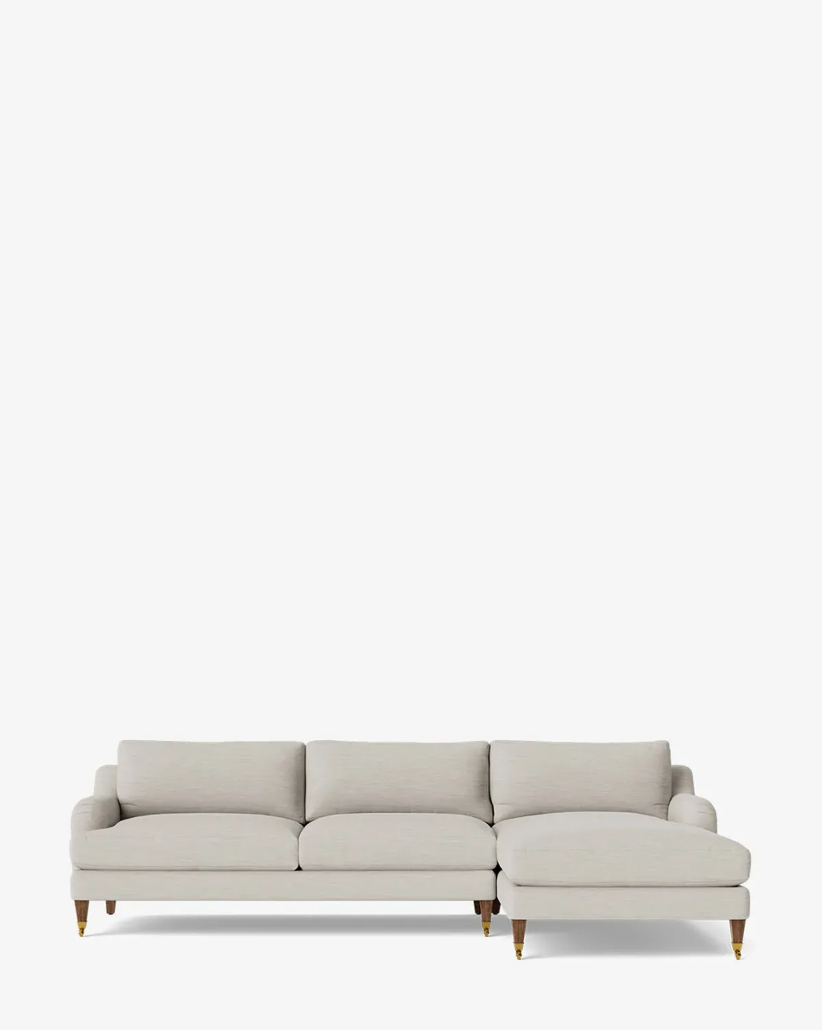 Lucille English Roll Arm Left Chaise Sectional - White Sands, Perennials product