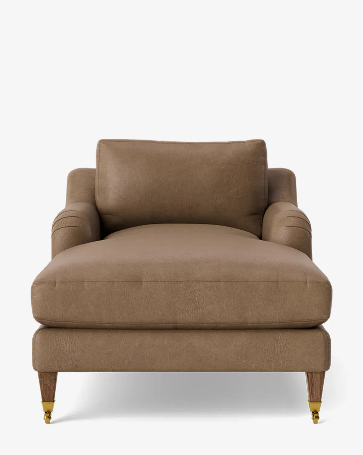 Lucille English Roll Arm Lounge Chair - Driftwood Leather, Brown Oak product