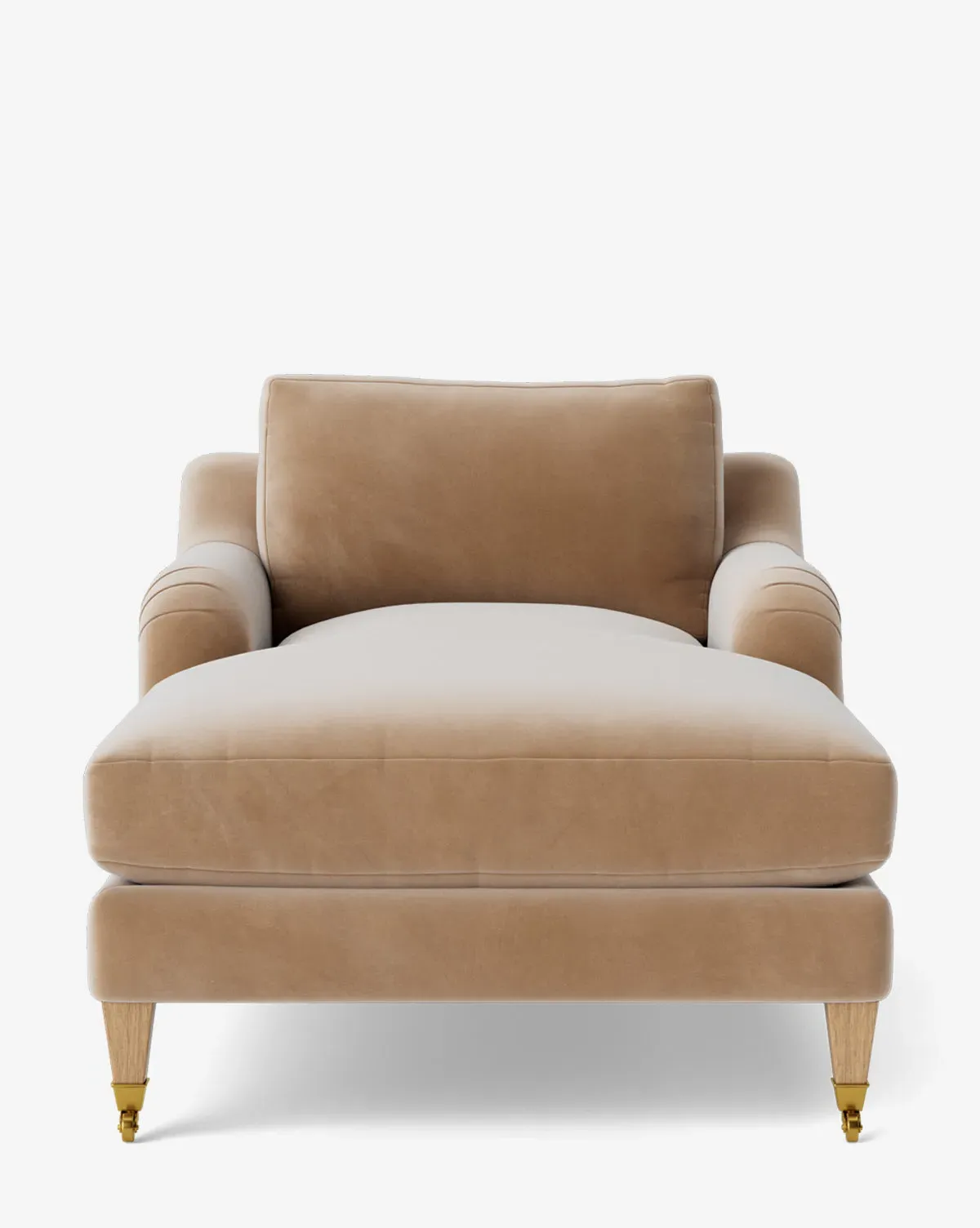 Lucille English Roll Arm Lounge Chair - Fawn, Velvet product