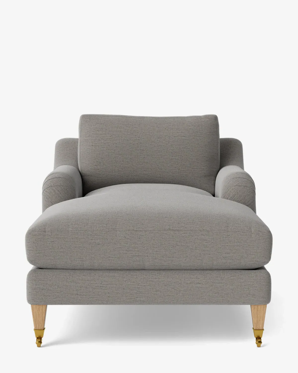 Lucille English Roll Arm Lounge Chair - Gray Crypton, Natural Oak product