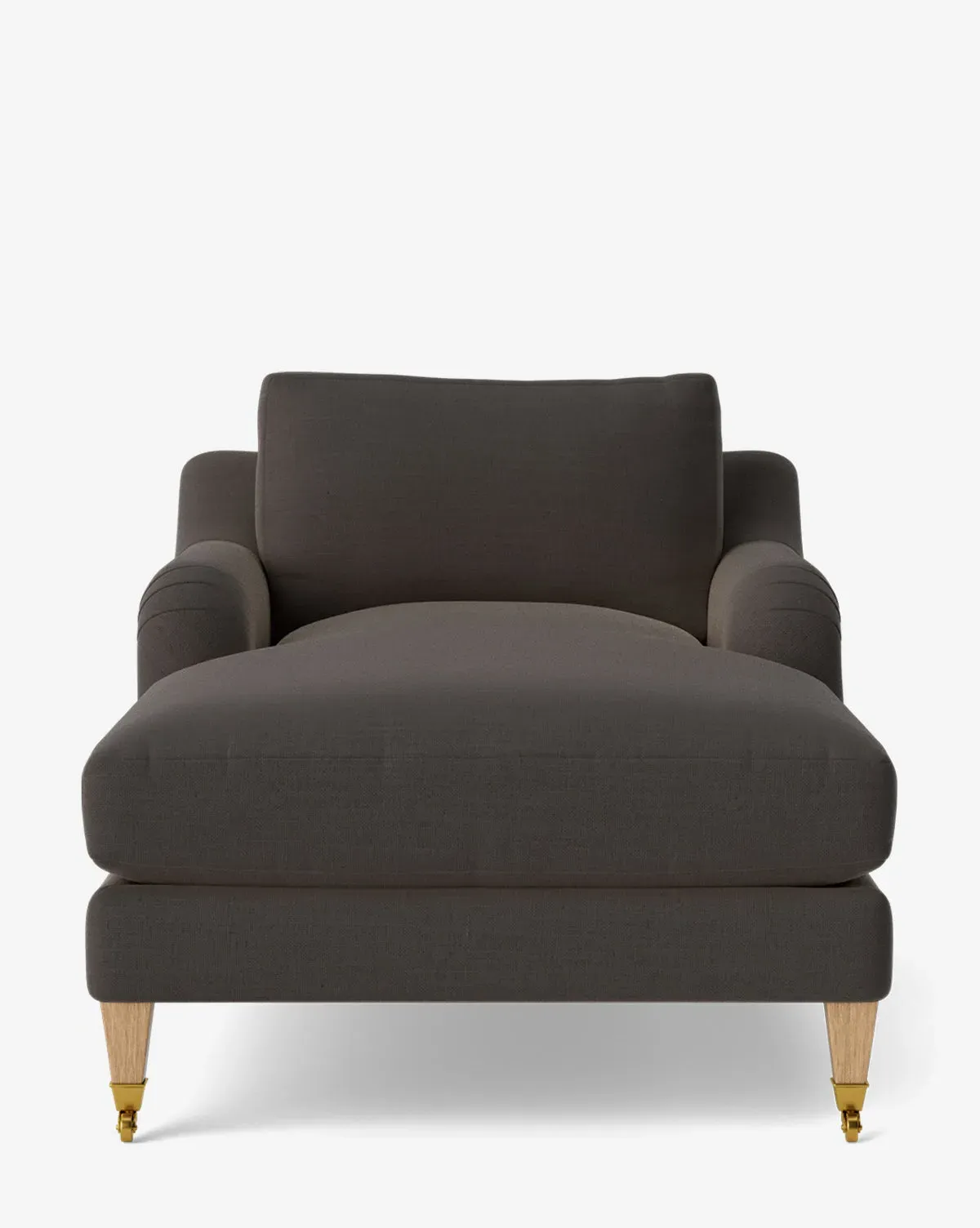 Lucille English Roll Arm Lounge Chair - Pewter Linen, Natural Oak product