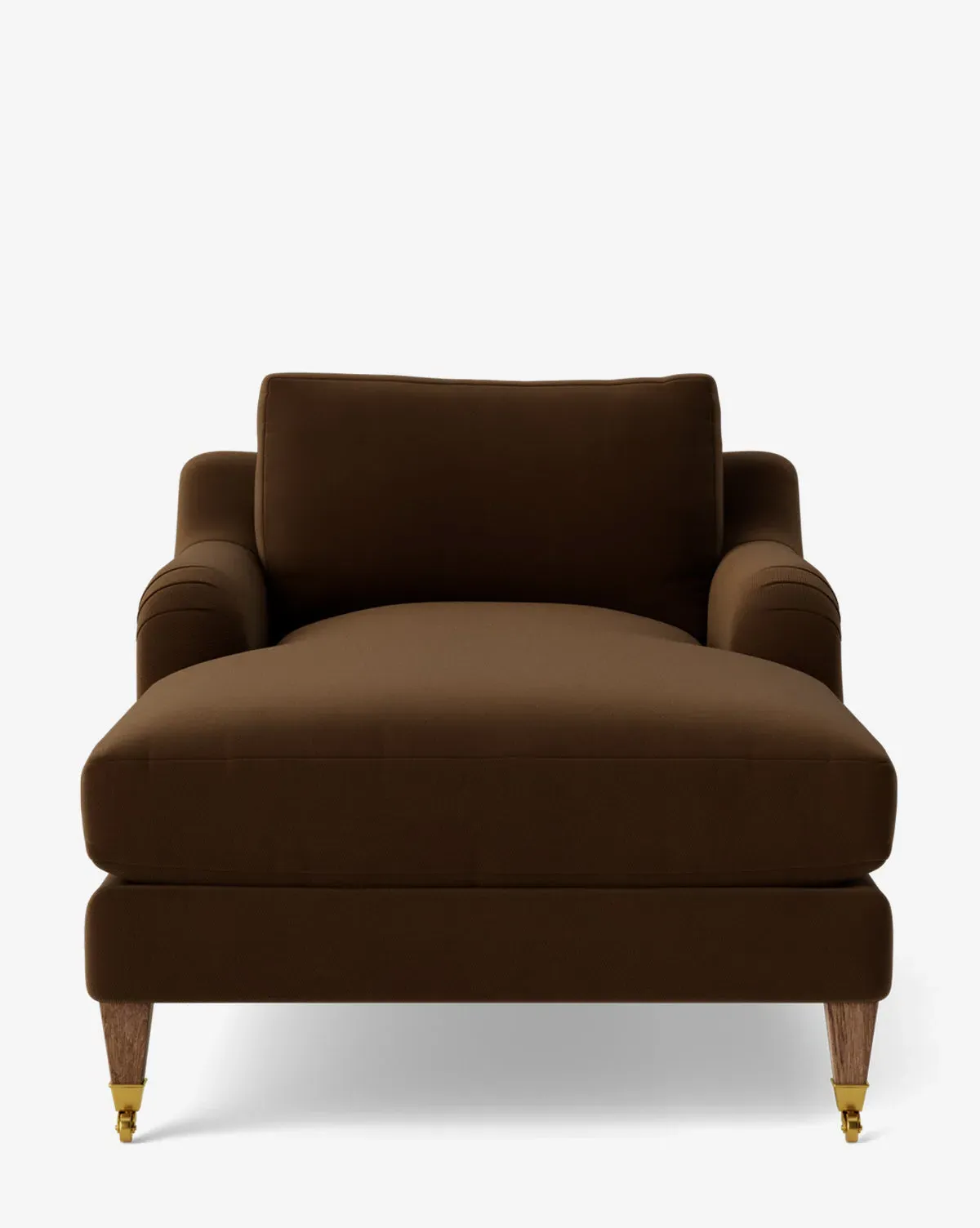 Lucille English Roll Arm Lounge Chair - Praline Velvet, Brown Oak product