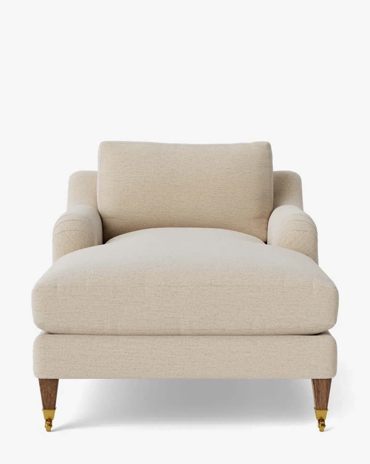 Lucille English Roll Arm Lounge Chair - Sand, Brown Oak product