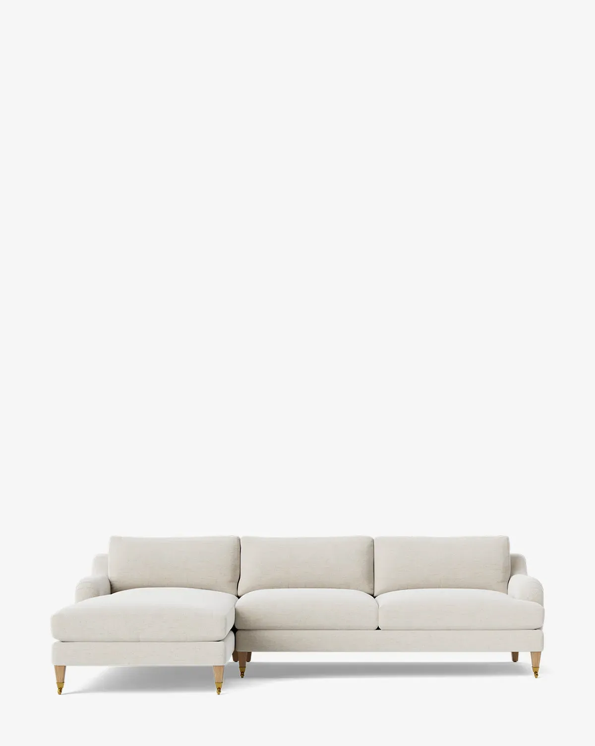 Lucille English Roll Arm Right Chaise Sectional - Alabaster, Crypton product