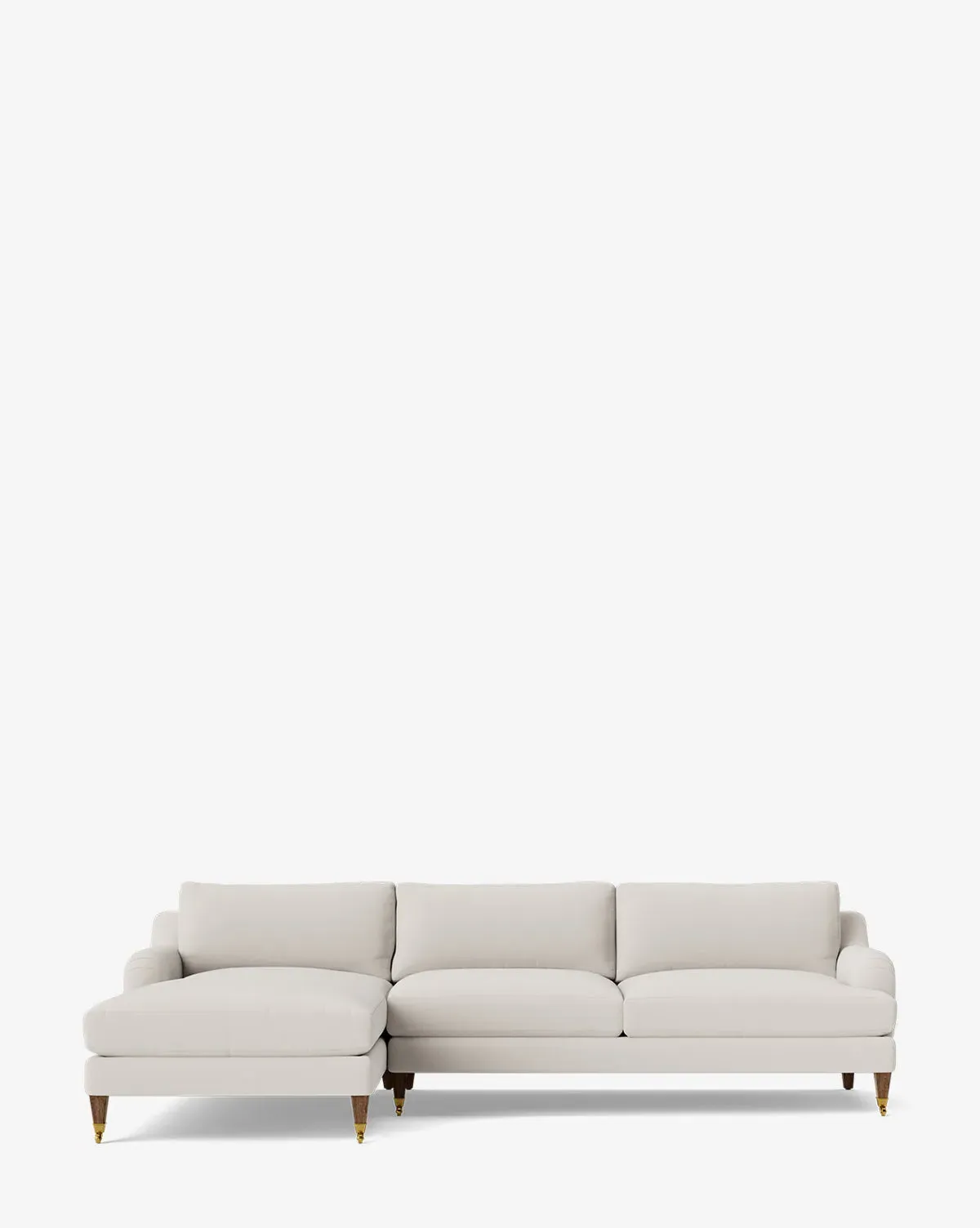 Lucille English Roll Arm Right Chaise Sectional - Blanc, Crypton product