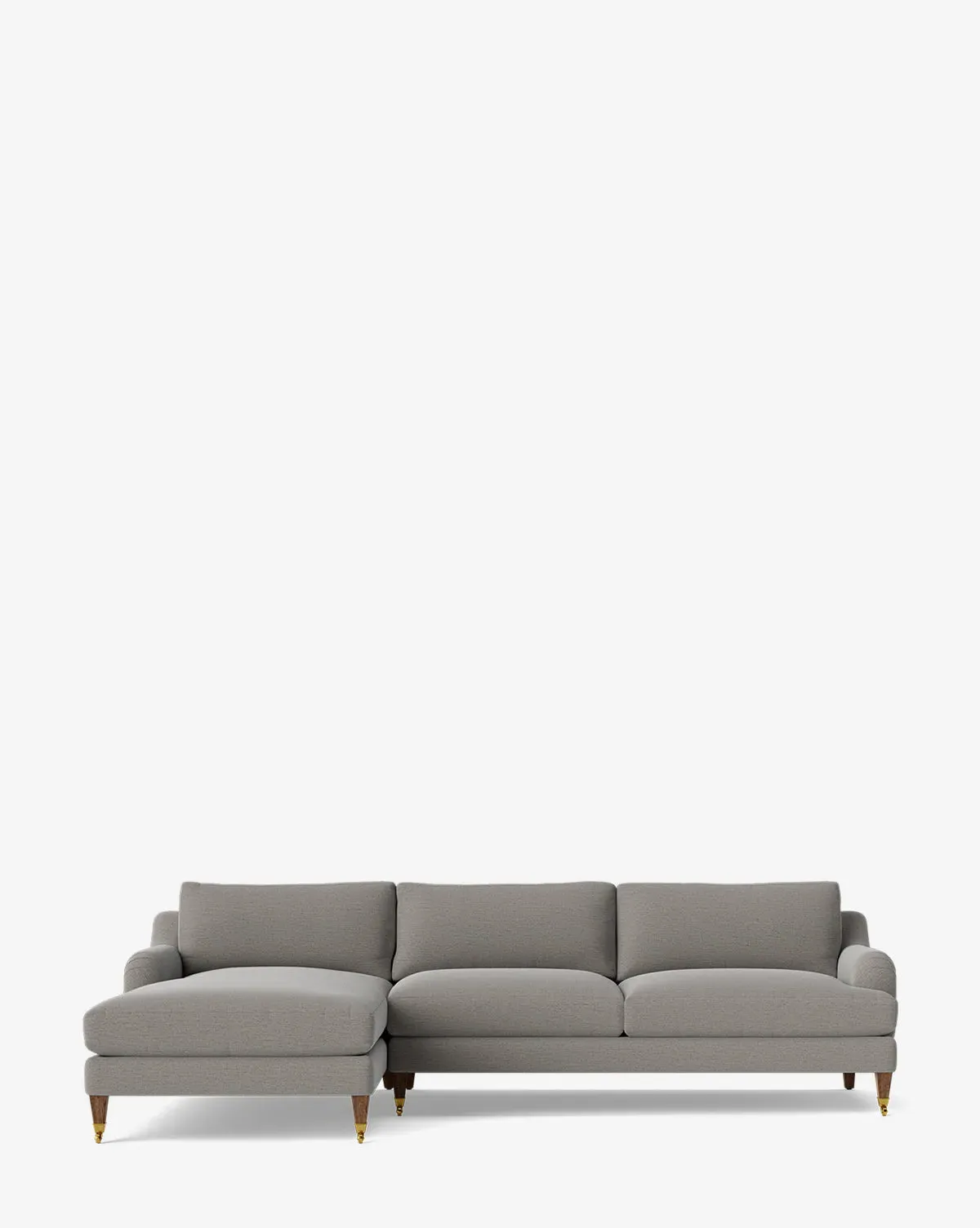 Lucille English Roll Arm Right Chaise Sectional - Gray, Crypton product
