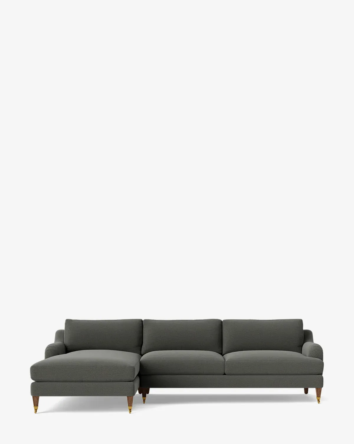Lucille English Roll Arm Right Chaise Sectional - Midnight, Crypton product