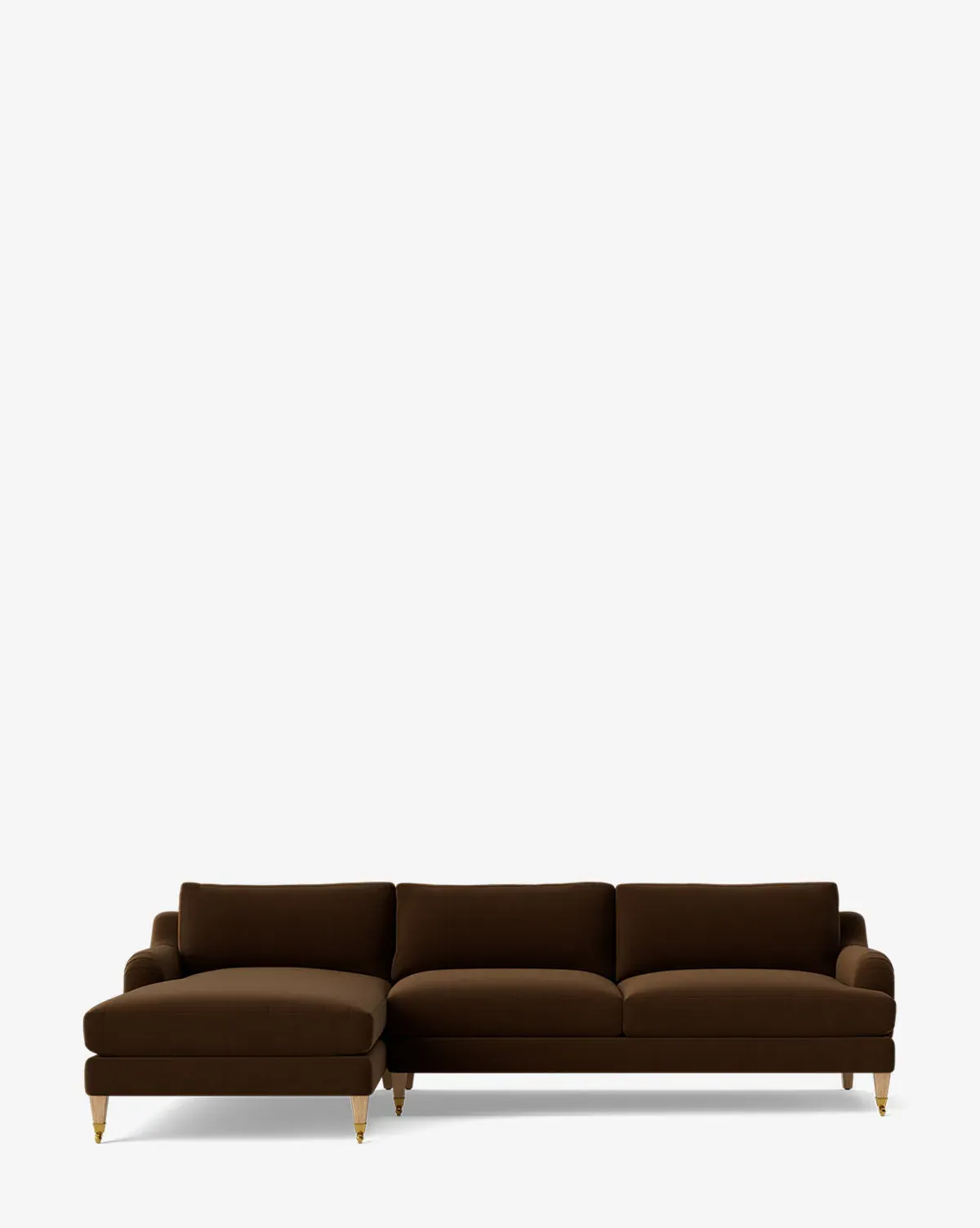 Lucille English Roll Arm Right Chaise Sectional - Praline, Velvet product