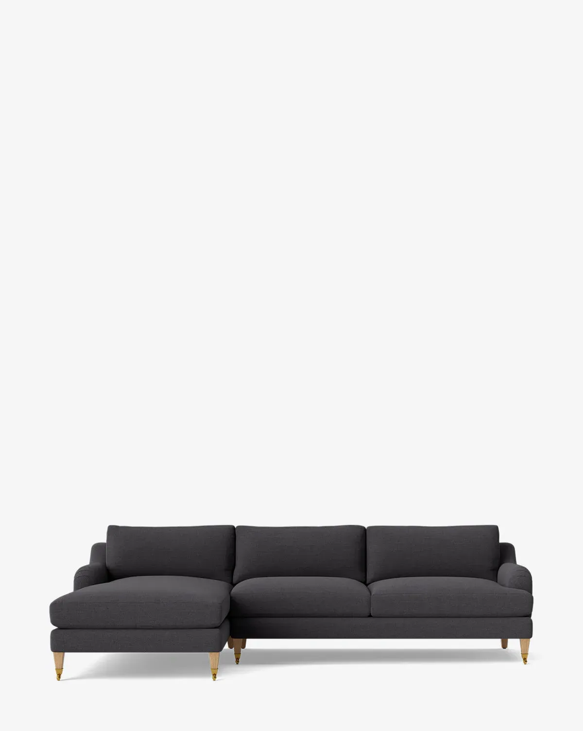 Lucille English Roll Arm Right Chaise Sectional - Slate, Crypton product