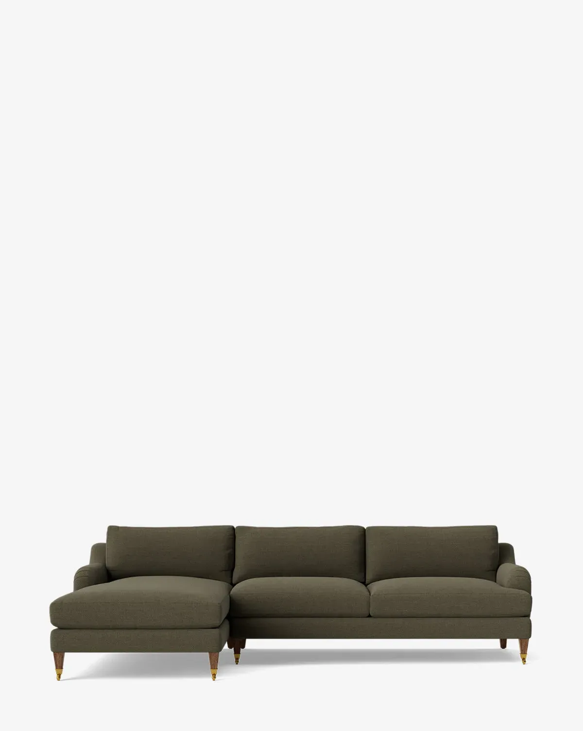 Lucille English Roll Arm Right Chaise Sectional - Thyme, Crypton product