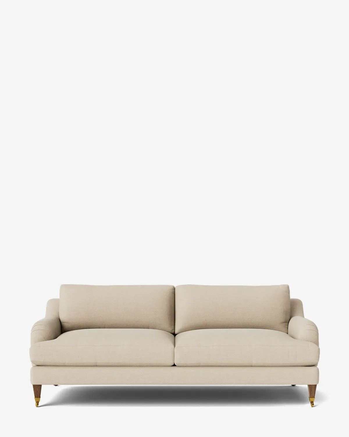 Lucille English Roll Arm Sofa - Bisque Crypton, Brown Oak product