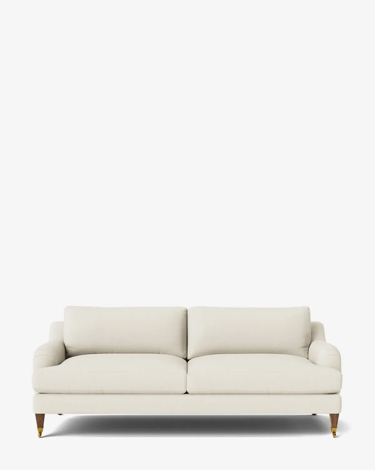 Lucille English Roll Arm Sofa - Chantilly Belgian Linen, Brown Oak product