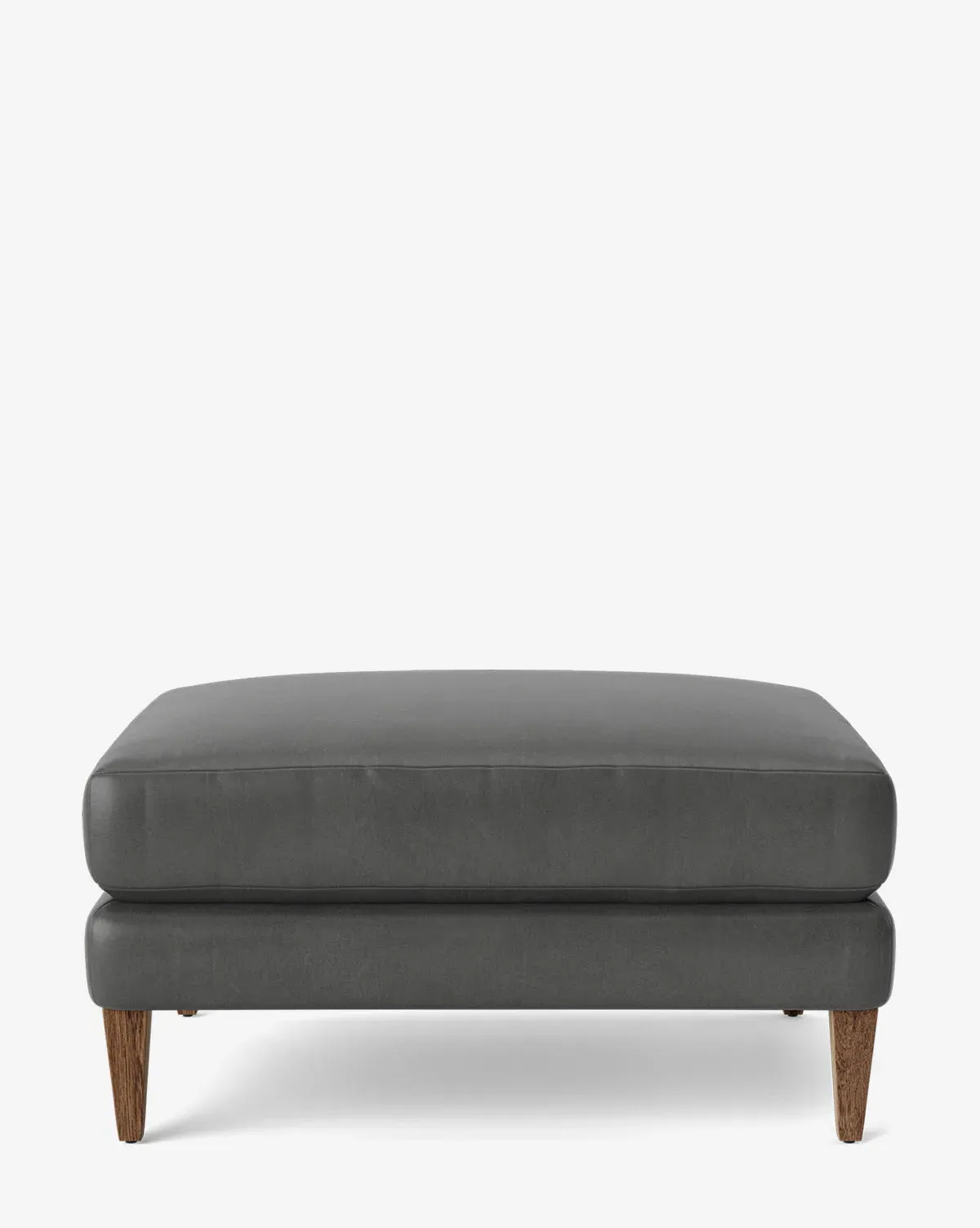 Lucille Ottoman - Flint Leather, Brown Oak product