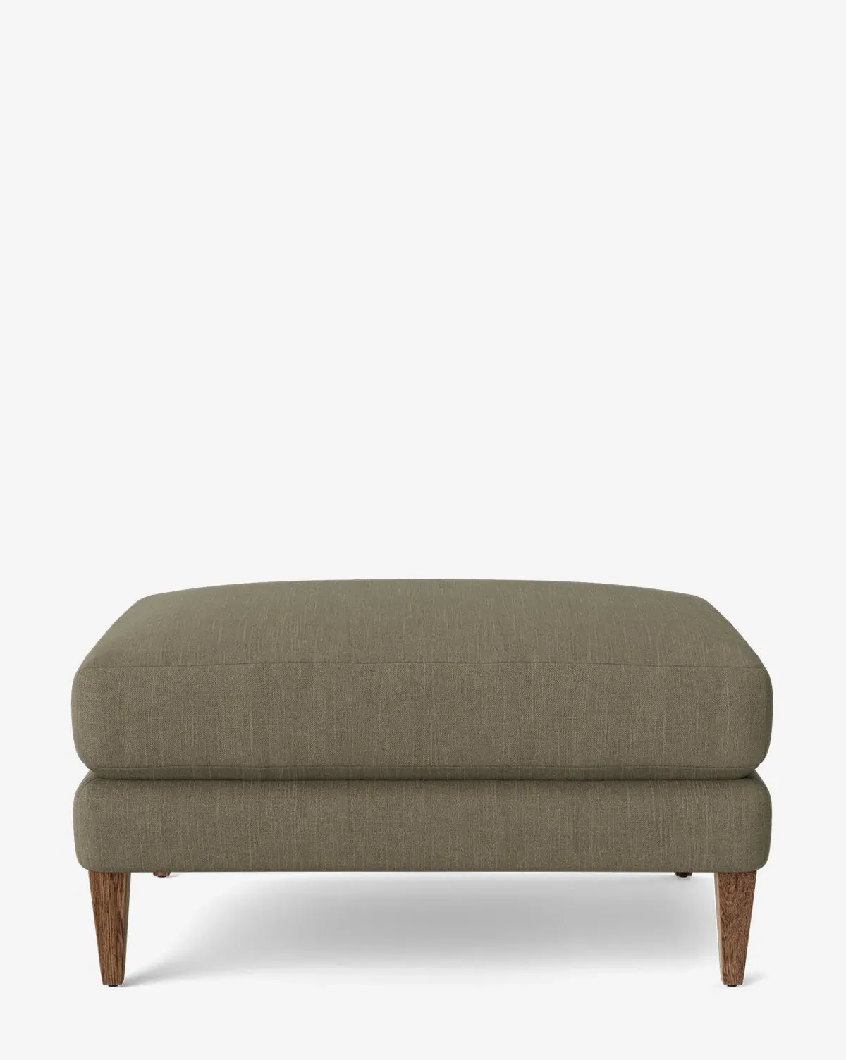 Lucille Ottoman - Khaki Belgian Linen, Brown Oak product