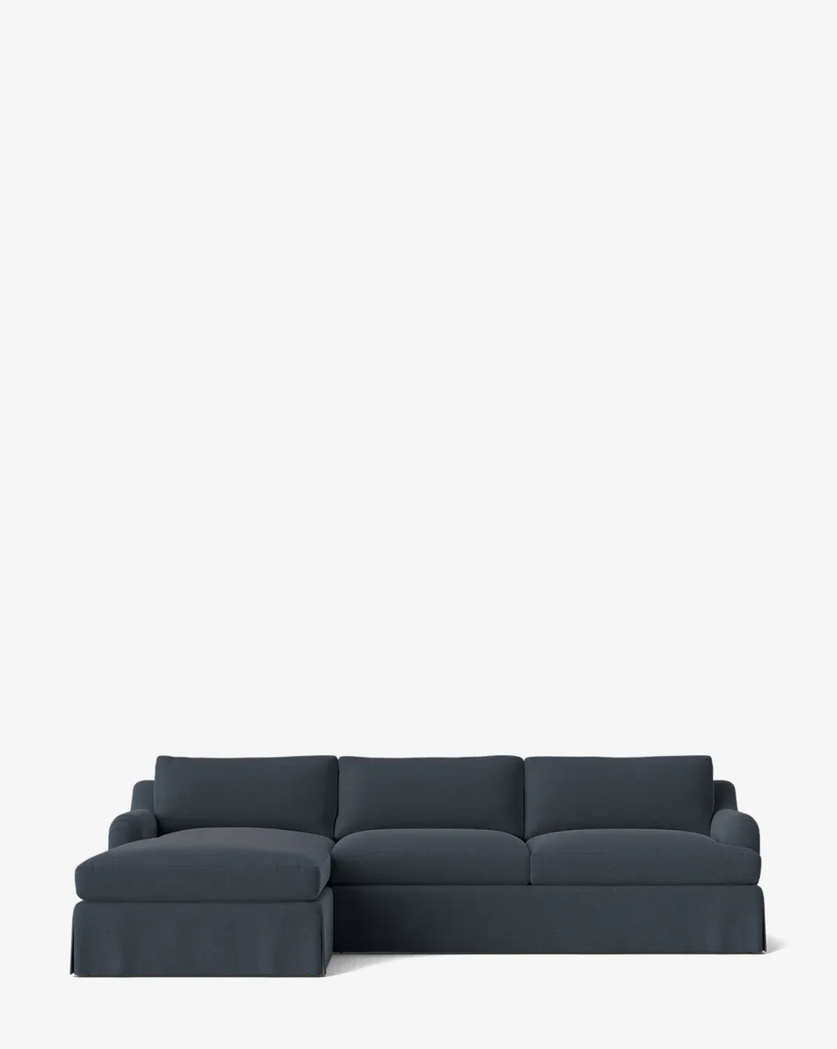 Lucille Right-Facing Chaise Sectional with English Roll Arms - Ink Linen product
