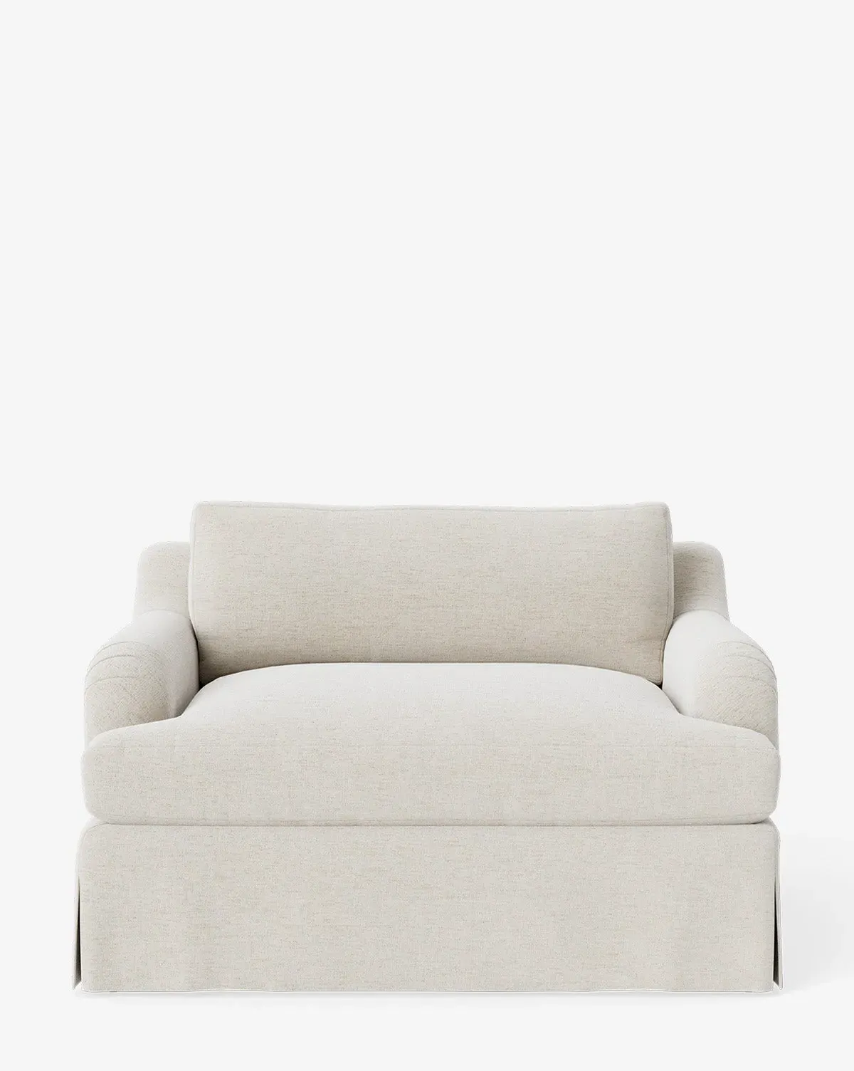 Lucille Skirted English Roll Arm Chair and a Half - Alabaster, Crypton product