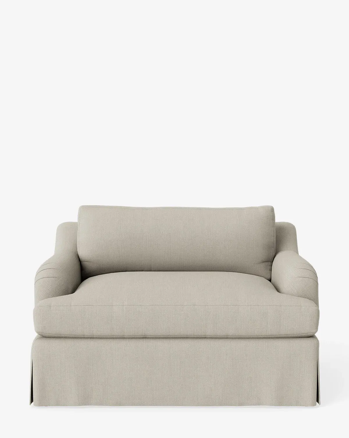 Lucille Skirted English Roll Arm Chair and a Half - Belgian Linen product