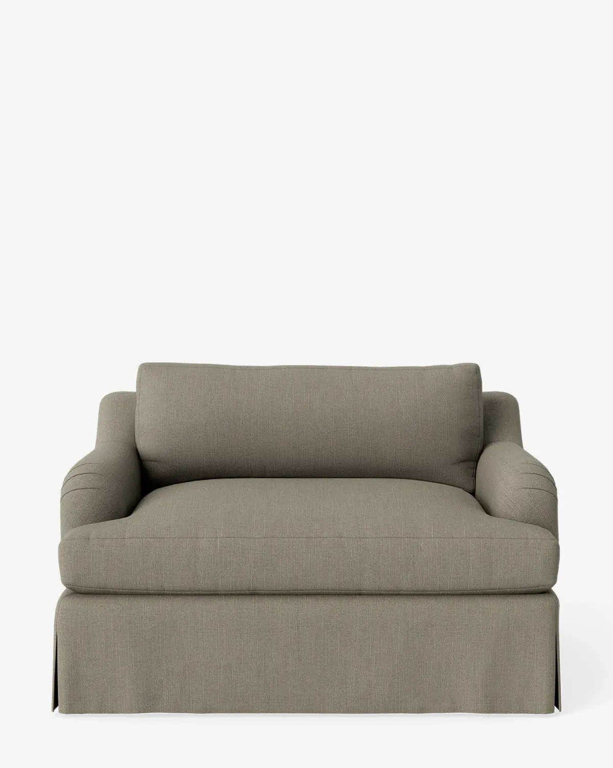 Lucille Skirted English Roll Arm Chair and a Half - Belgian Linen product