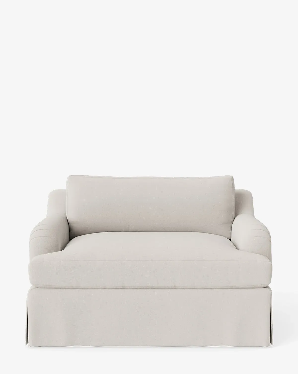 Lucille Skirted English Roll Arm Chair and a Half - Blanc, Crypton product