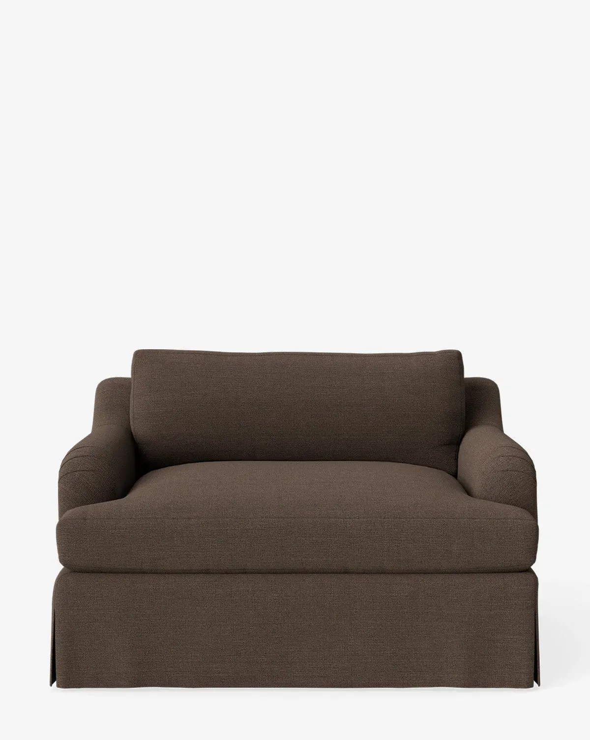 Lucille Skirted English Roll Arm Chair and a Half - Coffee, Crypton product