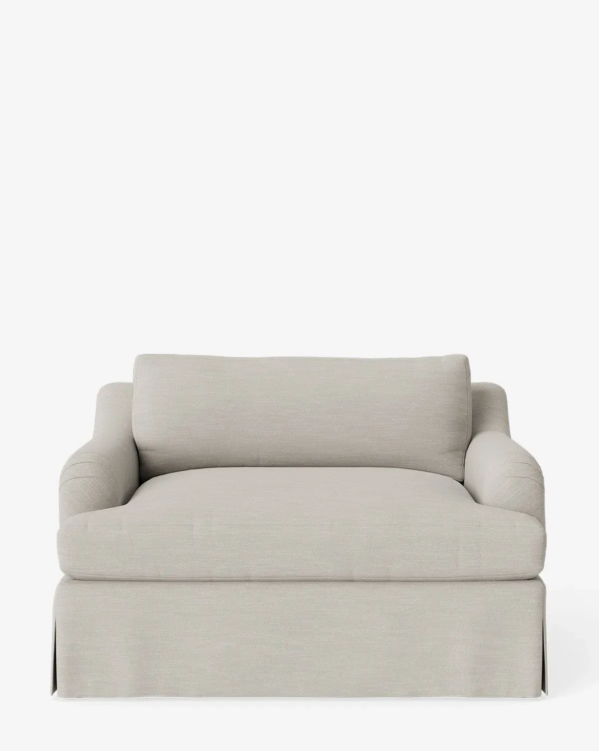 Lucille Skirted English Roll Arm Chair and a Half - White Sands product