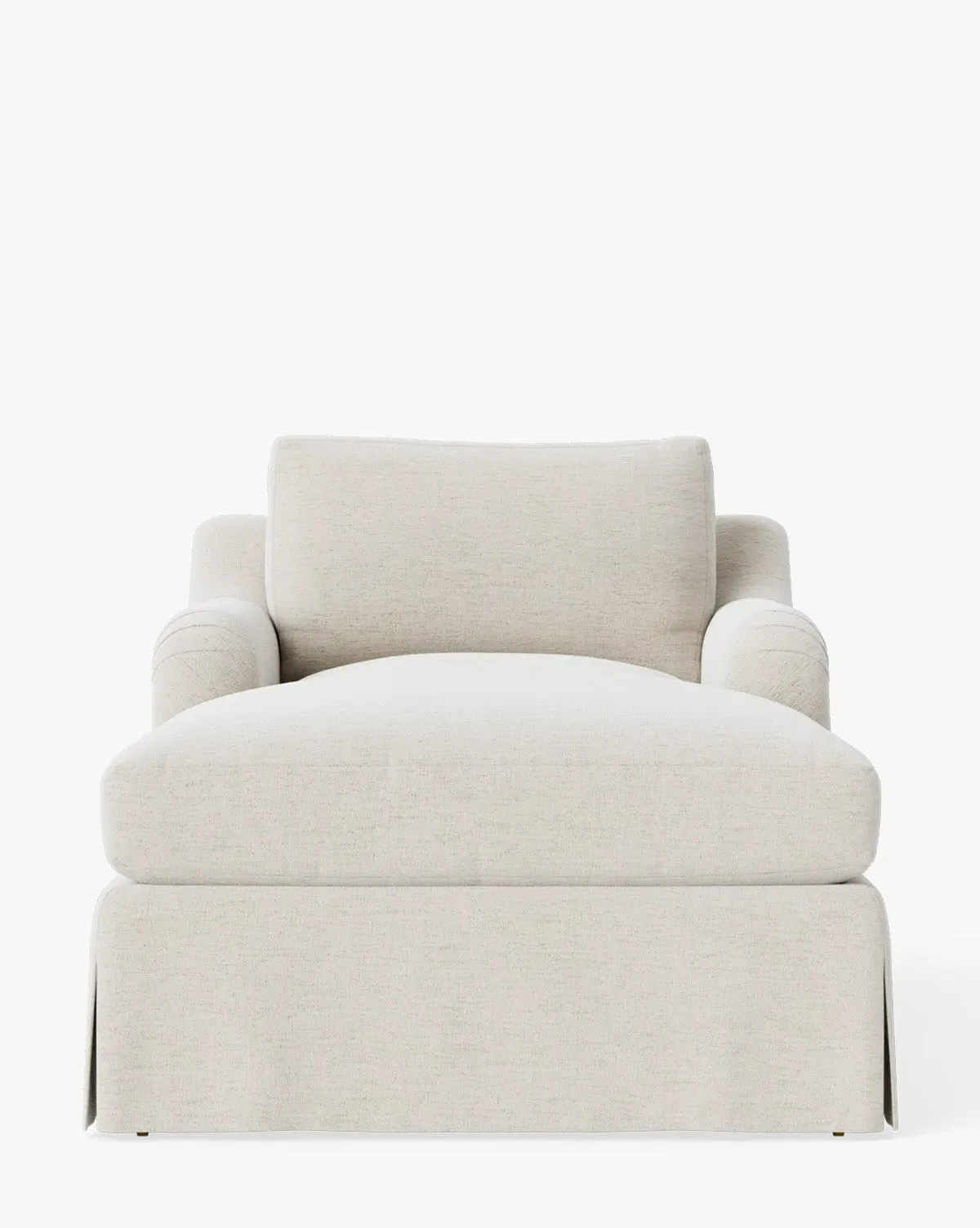 Lucille Skirted English Roll Arm Chaise Lounge - Alabaster, Crypton product