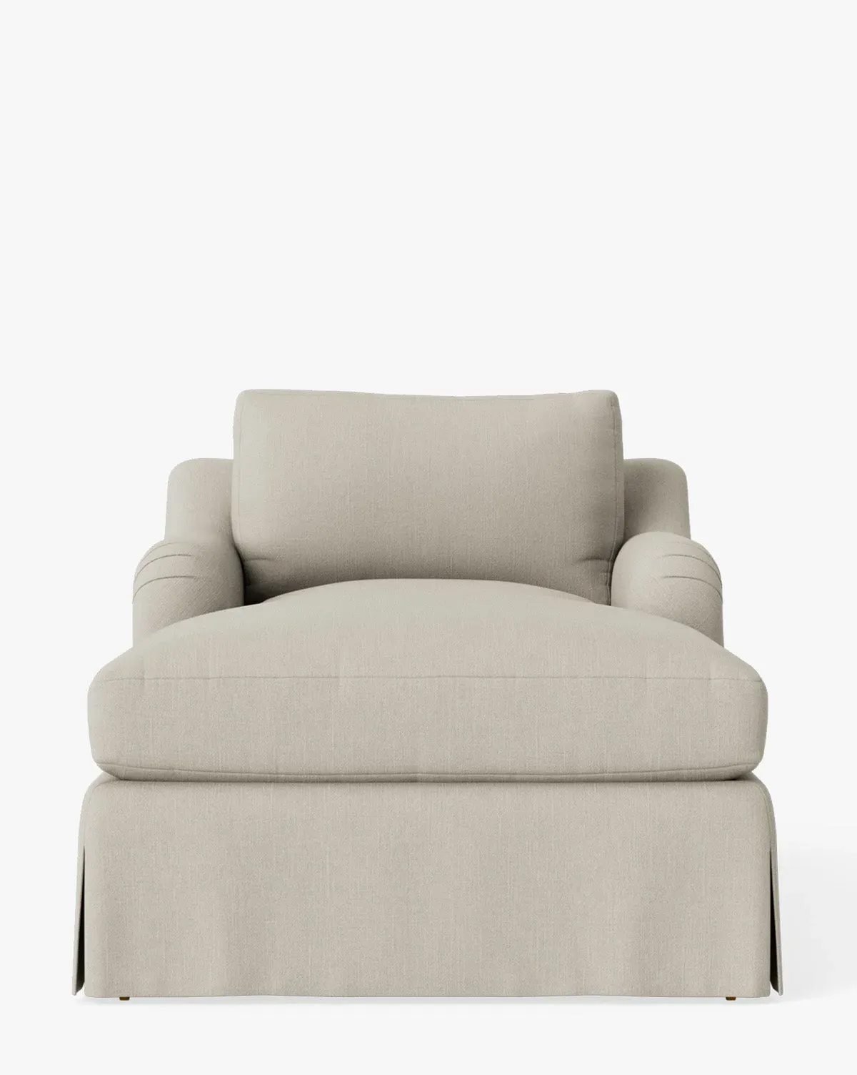 Lucille Skirted English Roll Arm Chaise Lounge - Basalt, Belgian Linen product