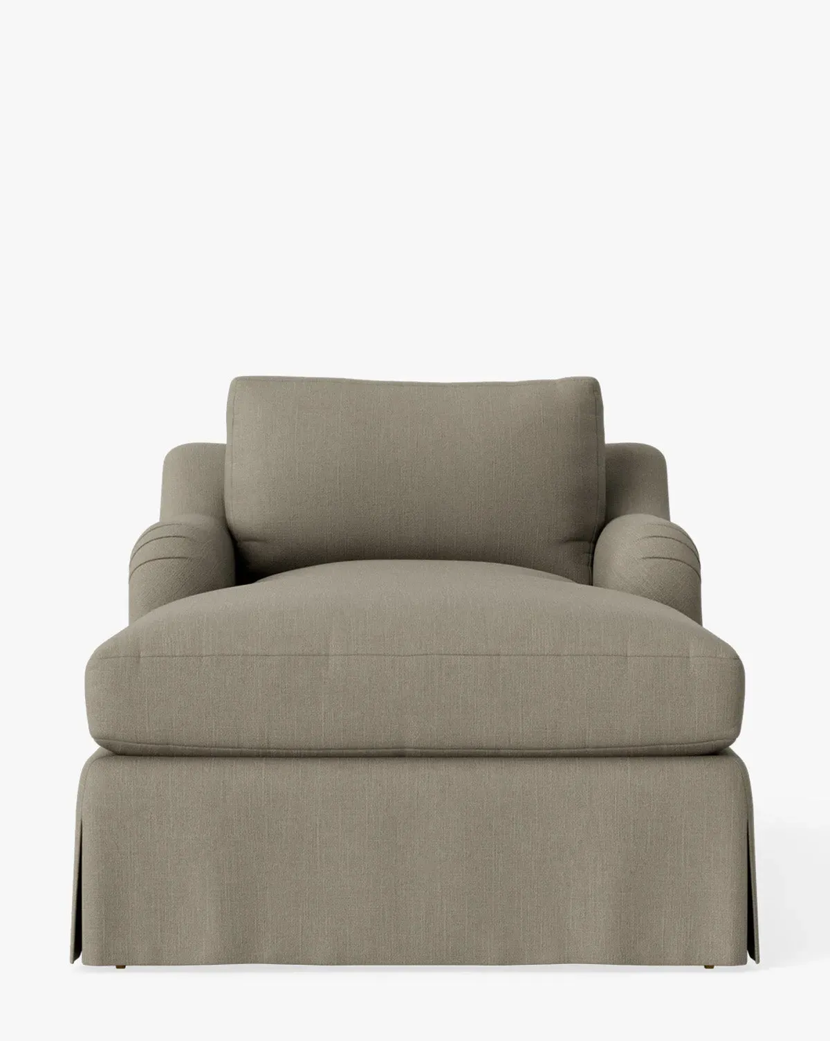 Lucille Skirted English Roll Arm Chaise Lounge - Belgian Linen product