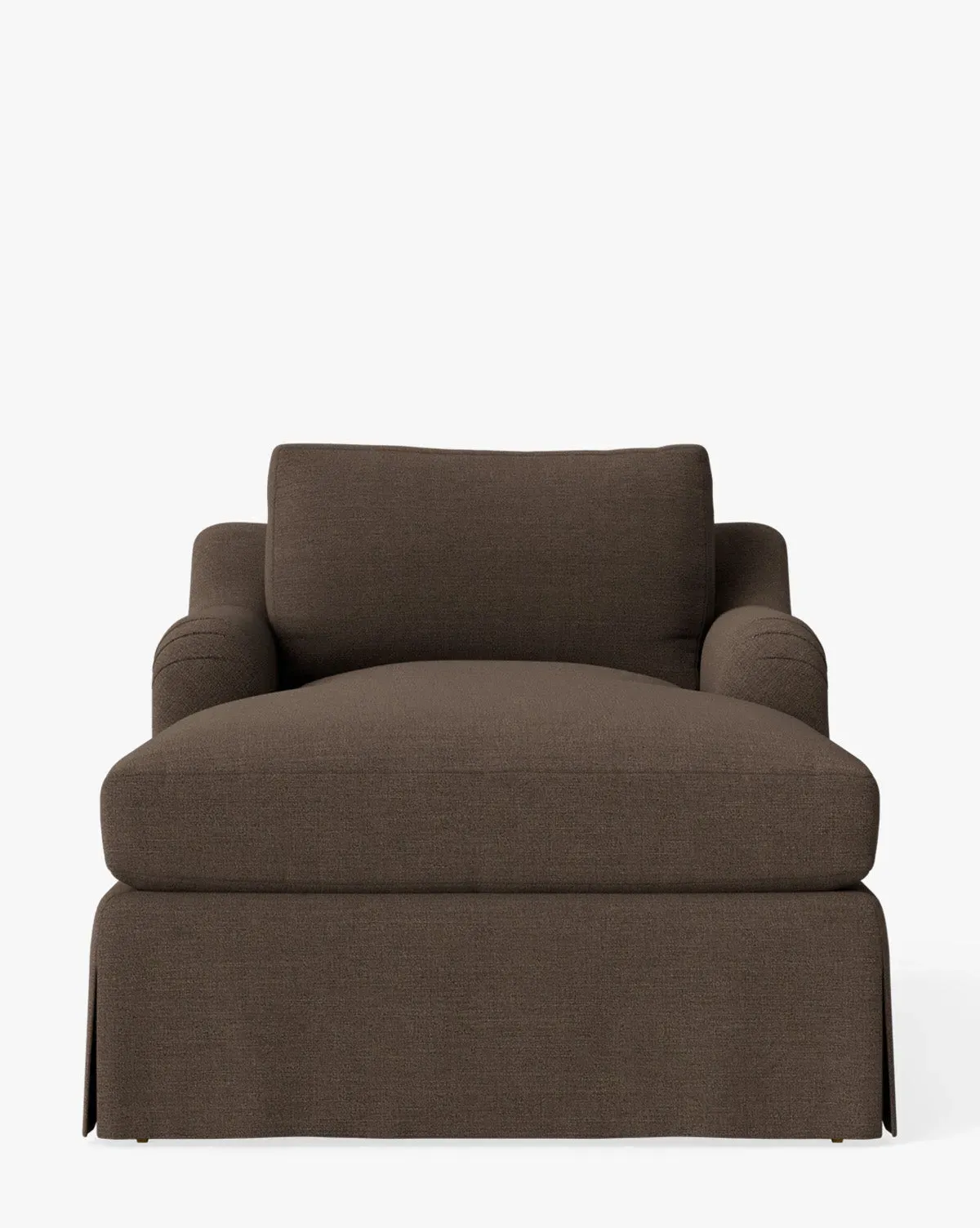 Lucille Skirted English Roll Arm Chaise Lounge - Coffee, Crypton product