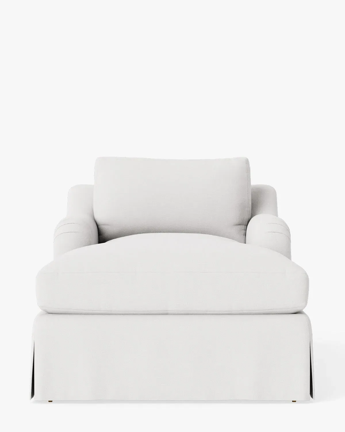 Lucille Skirted English Roll Arm Chaise Lounge - Gardenia product