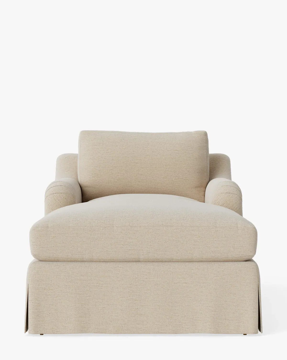 Lucille Skirted English Roll Arm Chaise Lounge - Sand, Crypton product