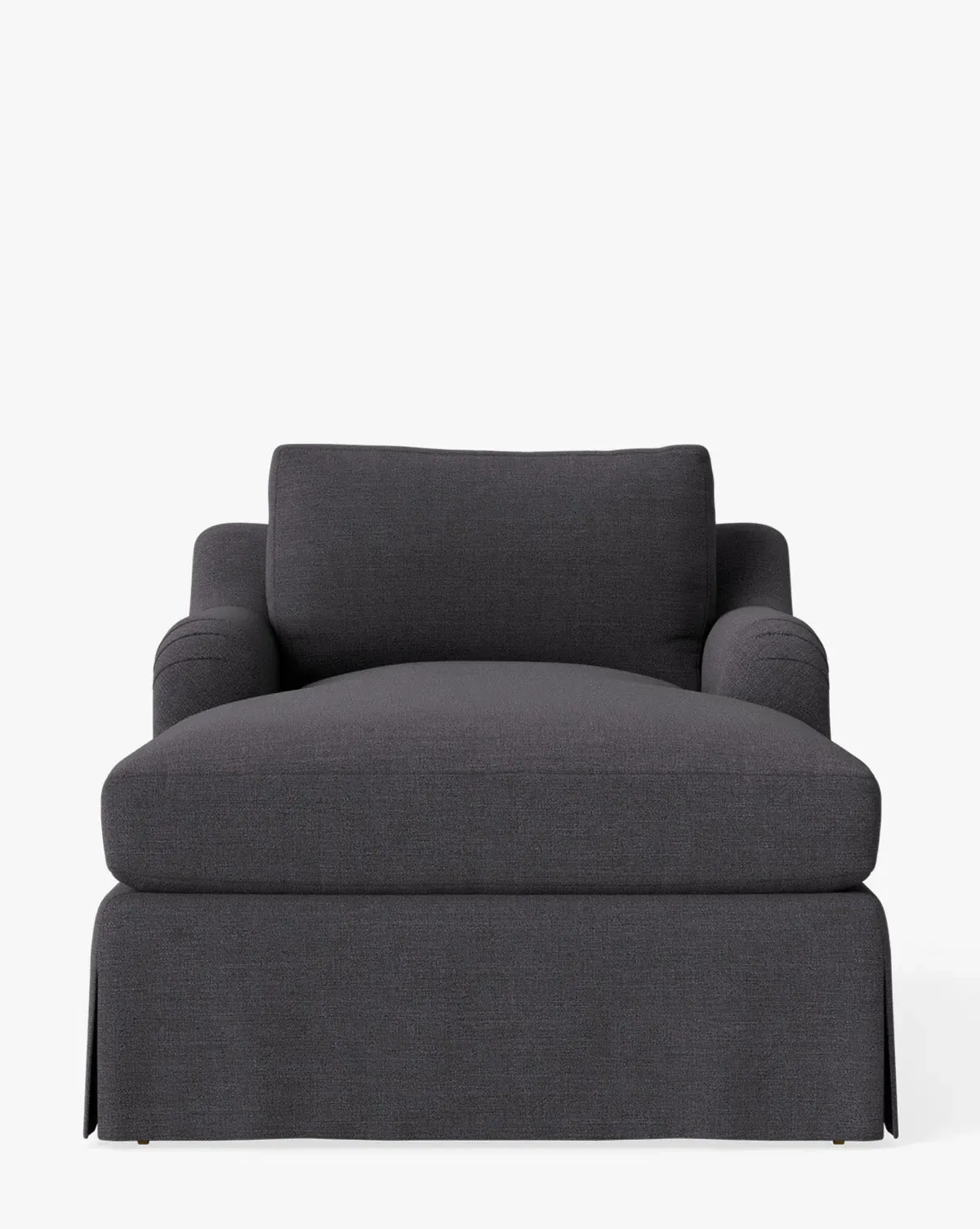 Lucille Skirted English Roll Arm Chaise Lounge - Slate, Crypton product
