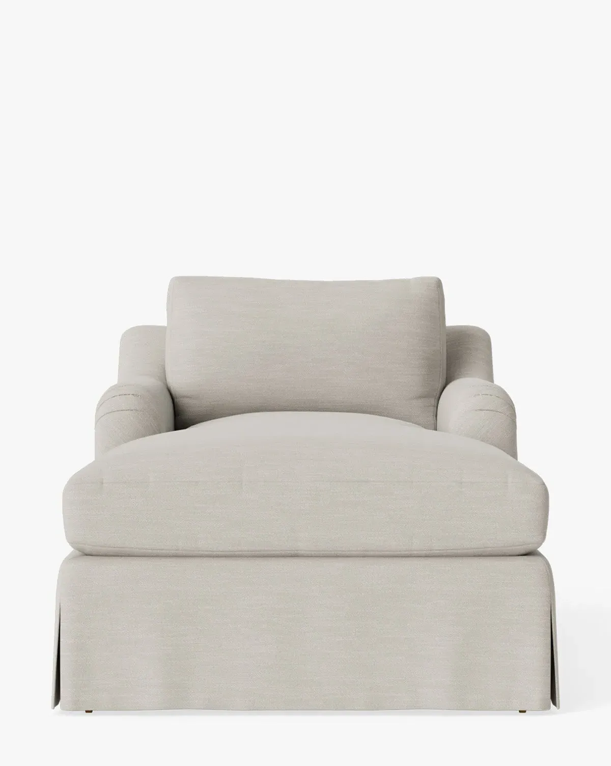 Lucille Skirted English Roll Arm Chaise Lounge - White, Perennials product