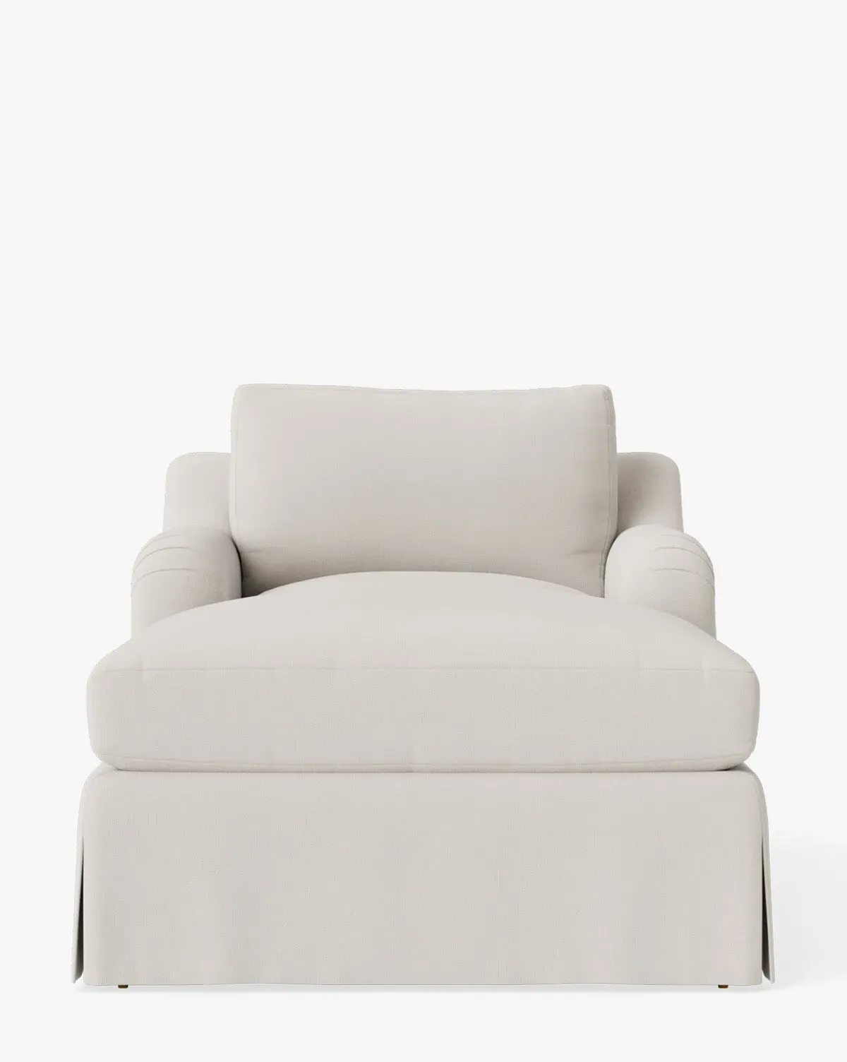 Lucille Skirted English Roll Arm Chaise Lounge - White product
