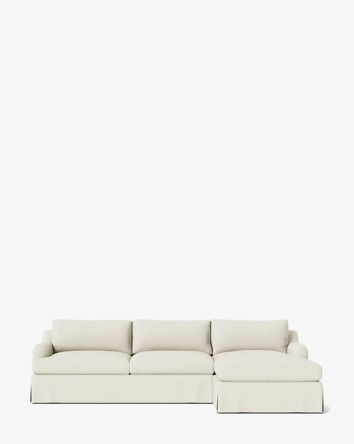Lucille Skirted English Roll Arm Chaise Sectional - Belgian Linen product
