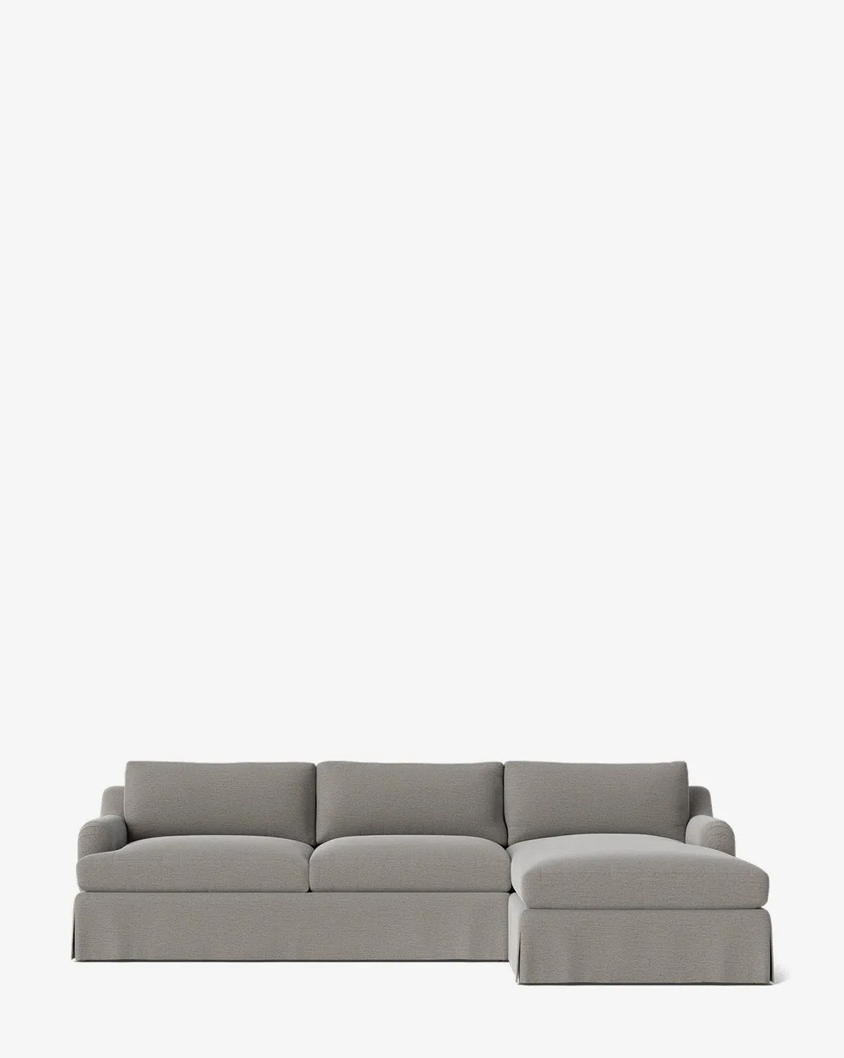 Lucille Skirted English Roll Arm Chaise Sectional - Gray, Crypton product