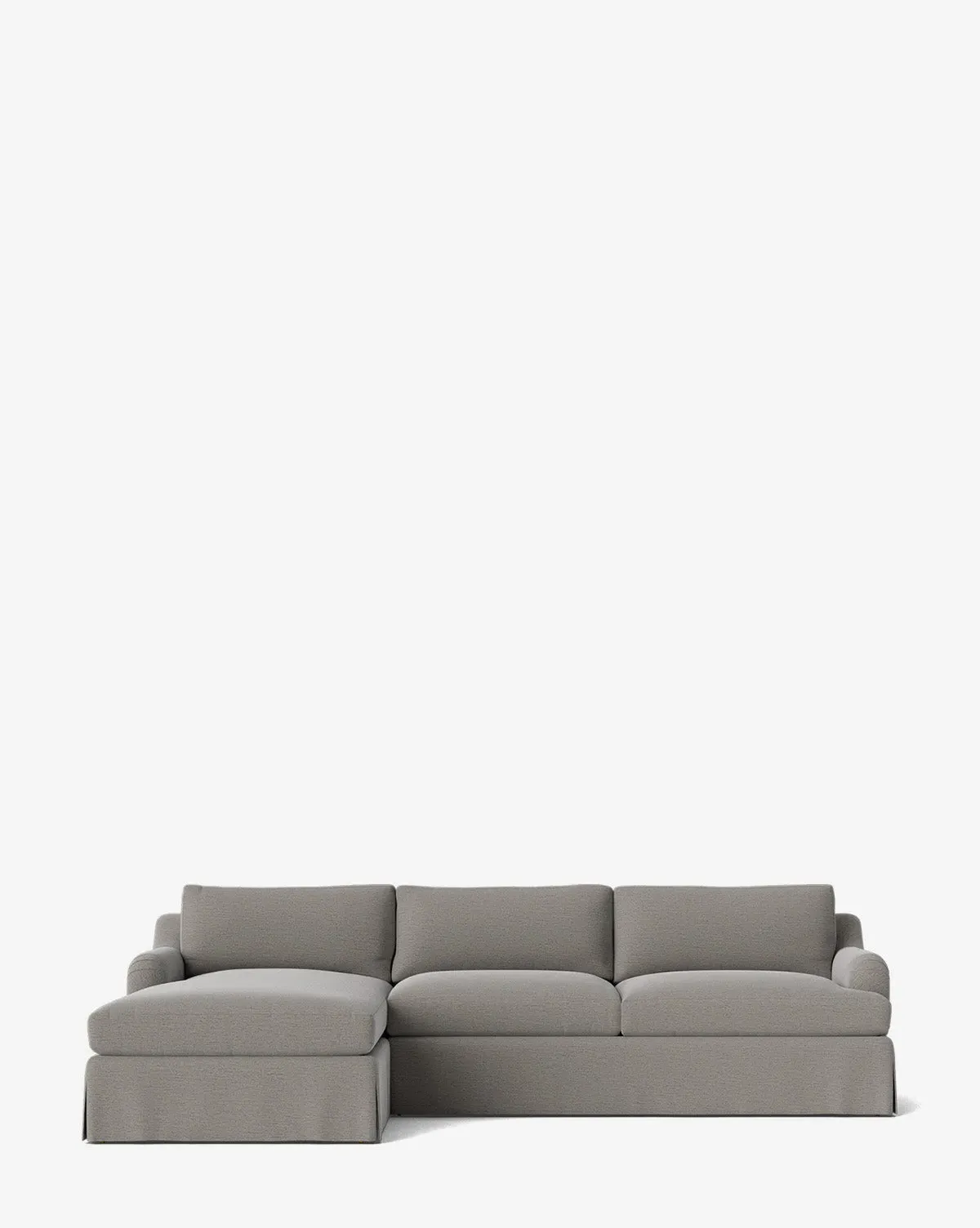 Lucille Skirted English Roll Arm Chaise Sectional - Gray, Crypton product