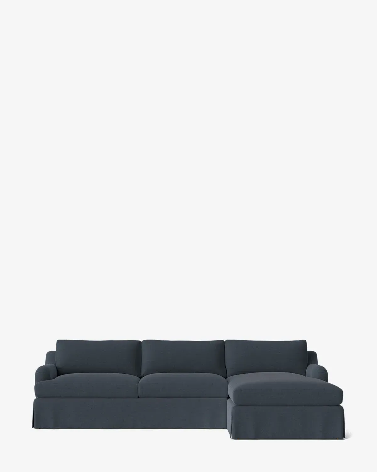 Lucille Skirted English Roll Arm Chaise Sectional - Ink Linen product