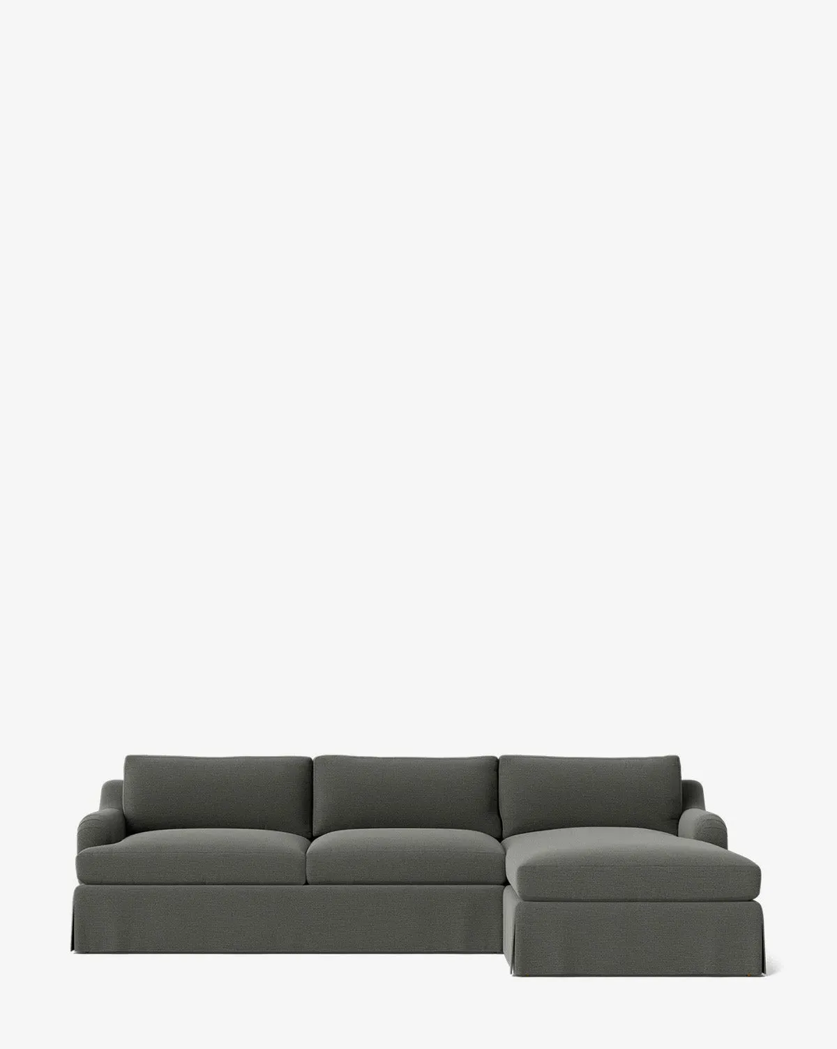Lucille Skirted English Roll Arm Chaise Sectional - Midnight, Crypton product