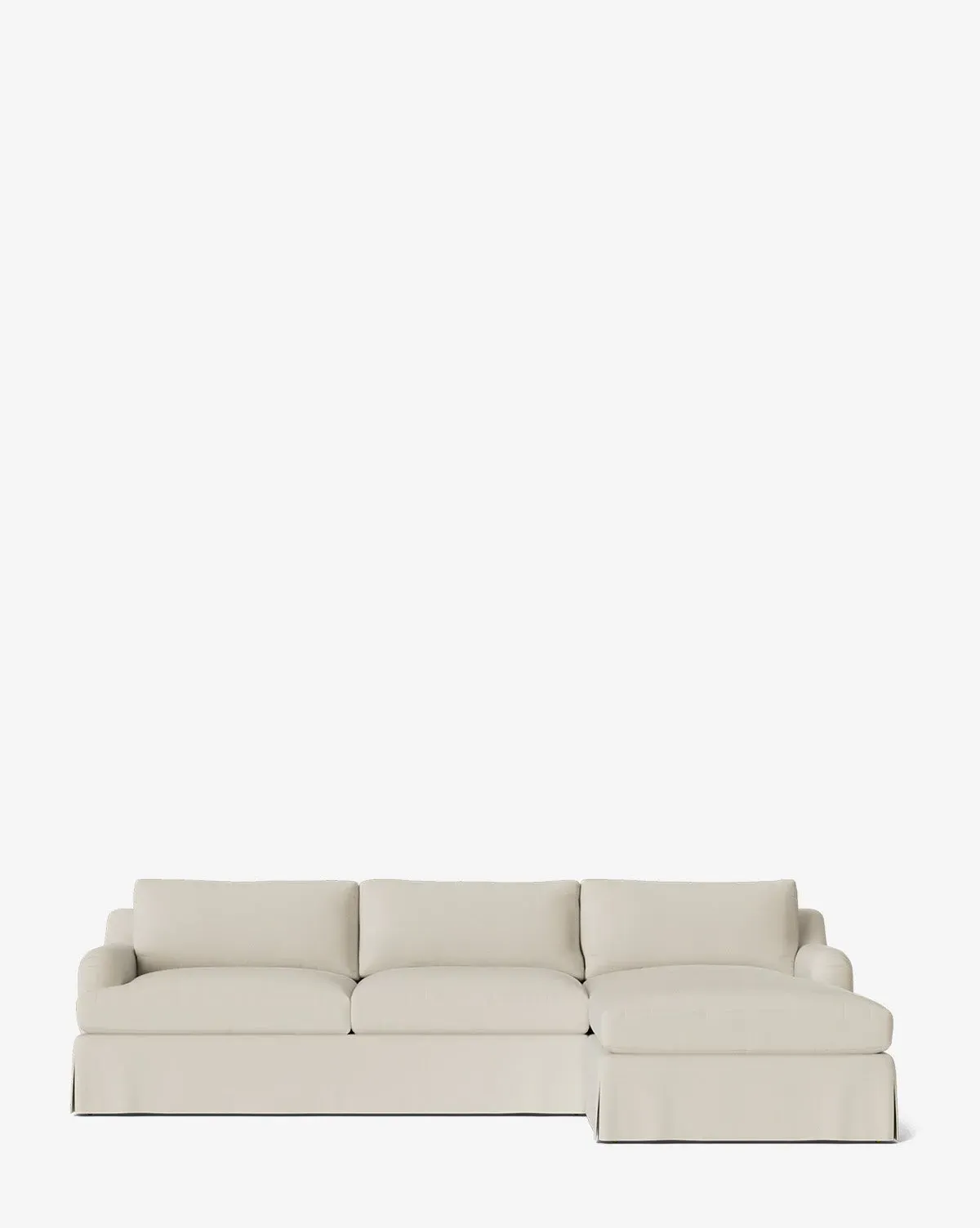 Lucille Skirted English Roll Arm Chaise Sectional - Sea Salt product