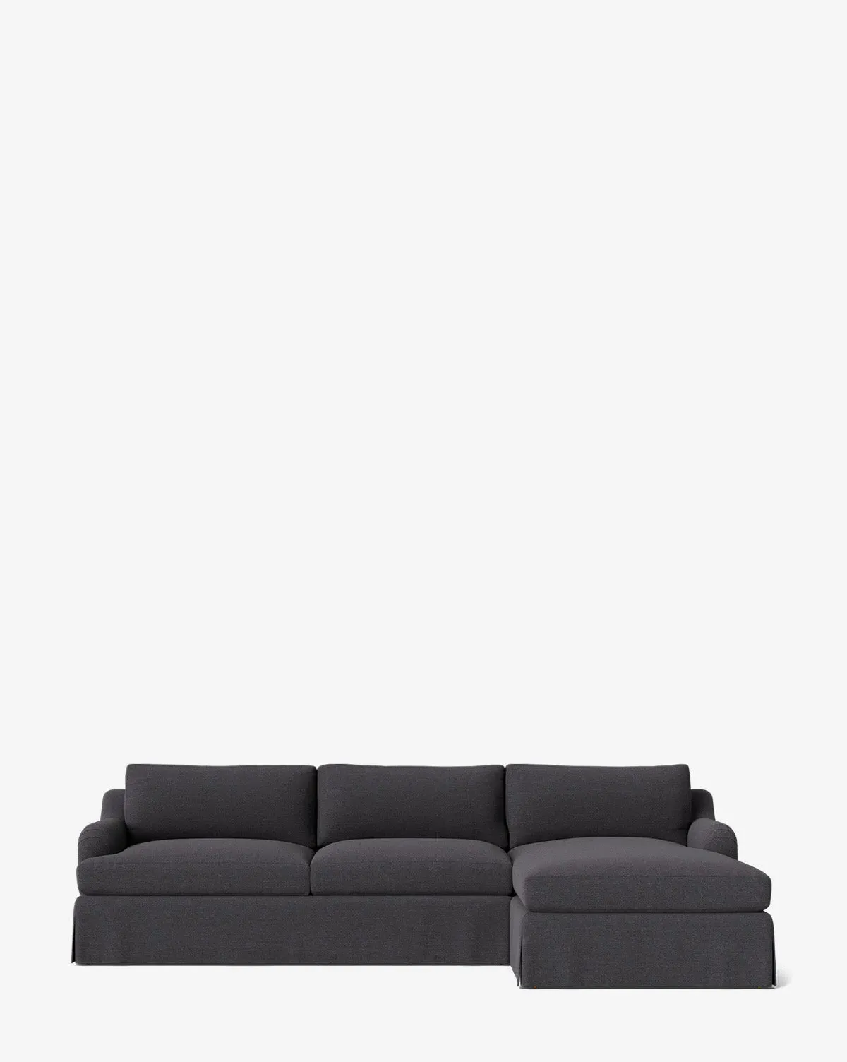 Lucille Skirted English Roll Arm Chaise Sectional - Slate, Crypton product