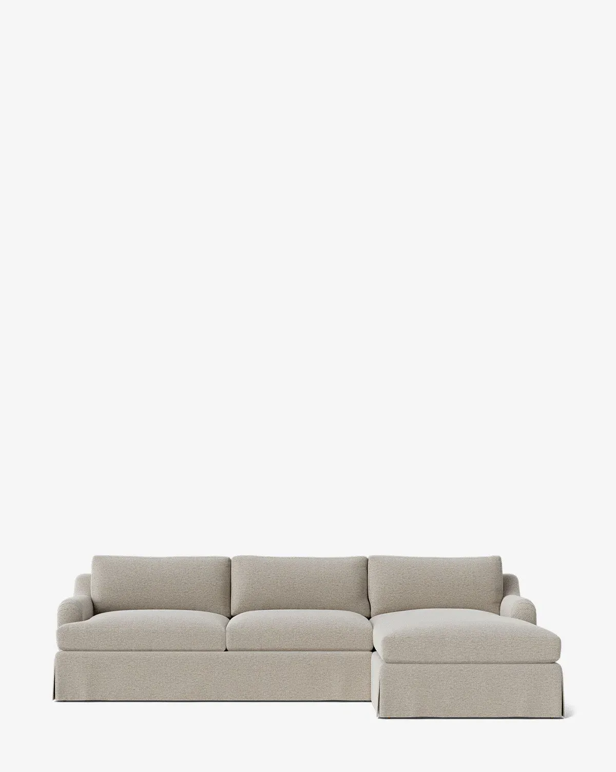 Lucille Skirted English Roll Arm Chaise Sectional - Twine, Crypton product