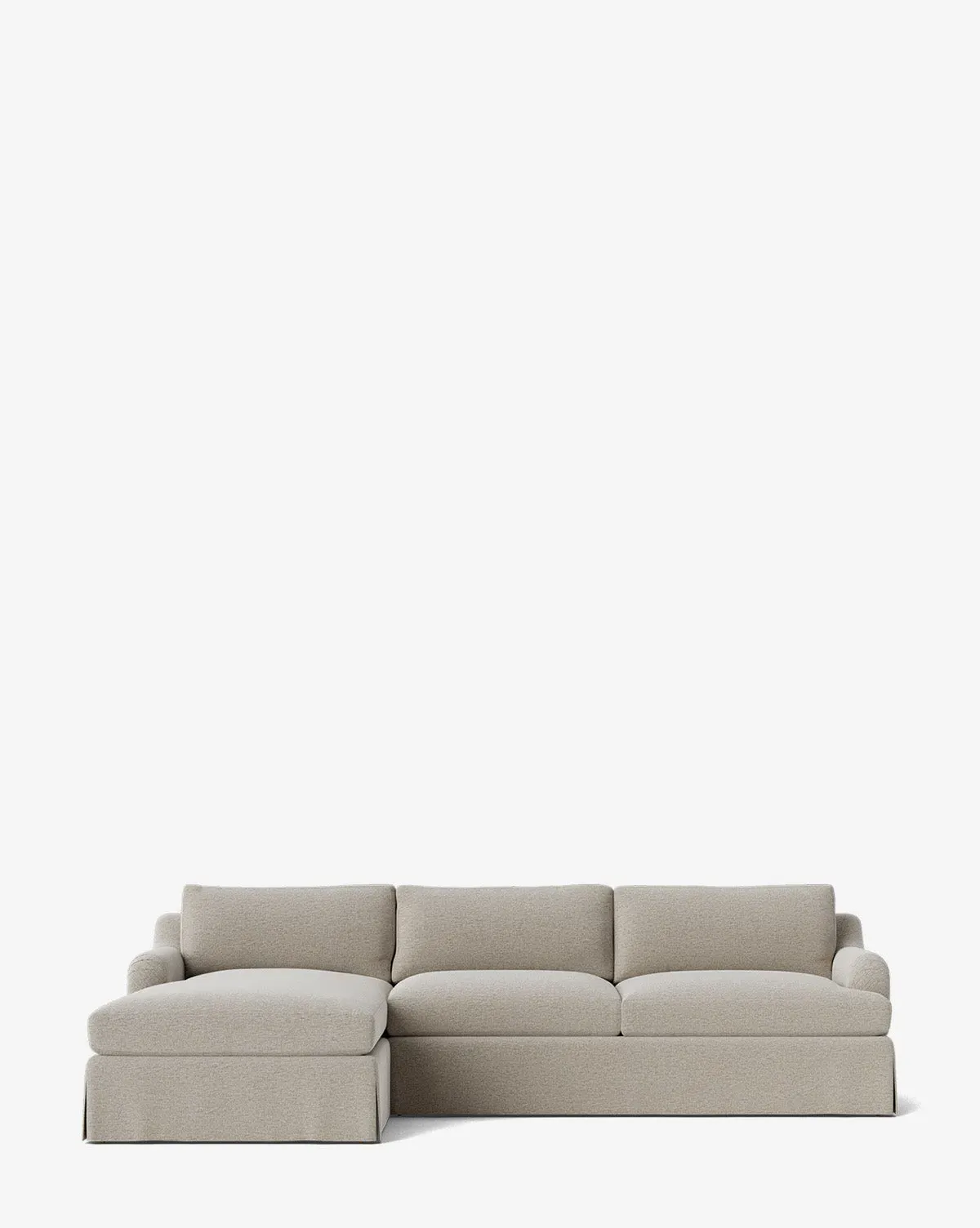 Lucille Skirted English Roll Arm Chaise Sectional - Twine, Crypton product