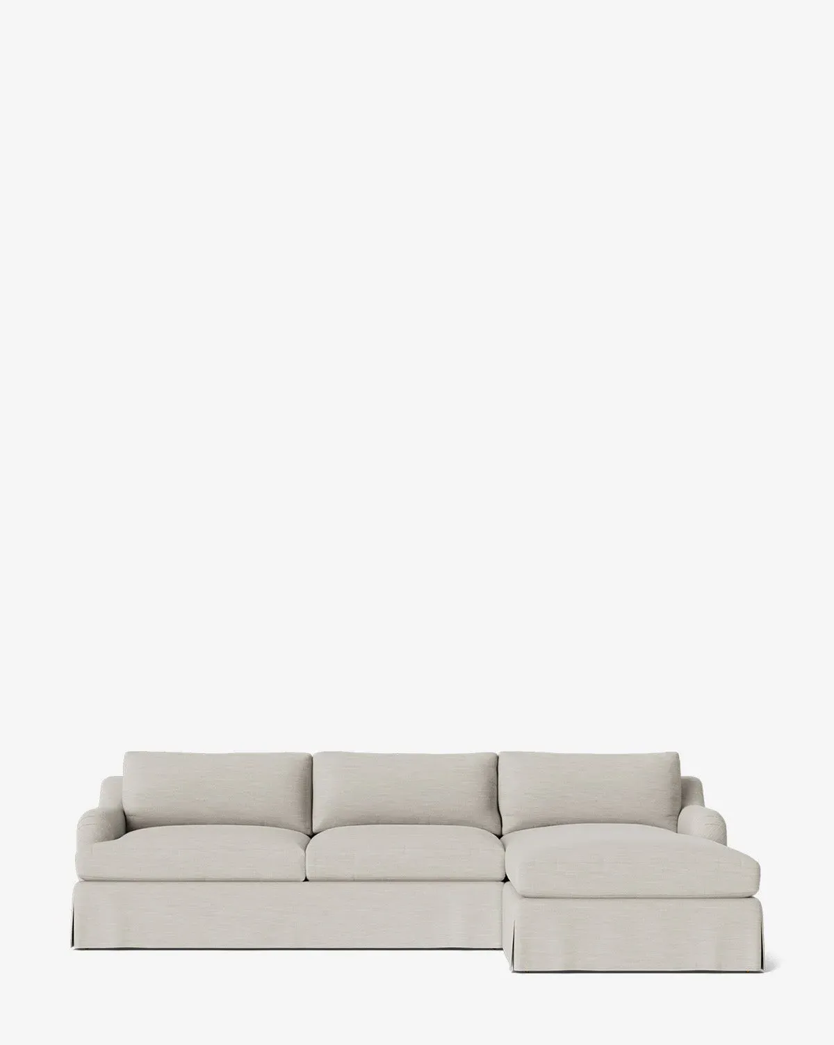 Lucille Skirted English Roll Arm Chaise Sectional - White Sands product