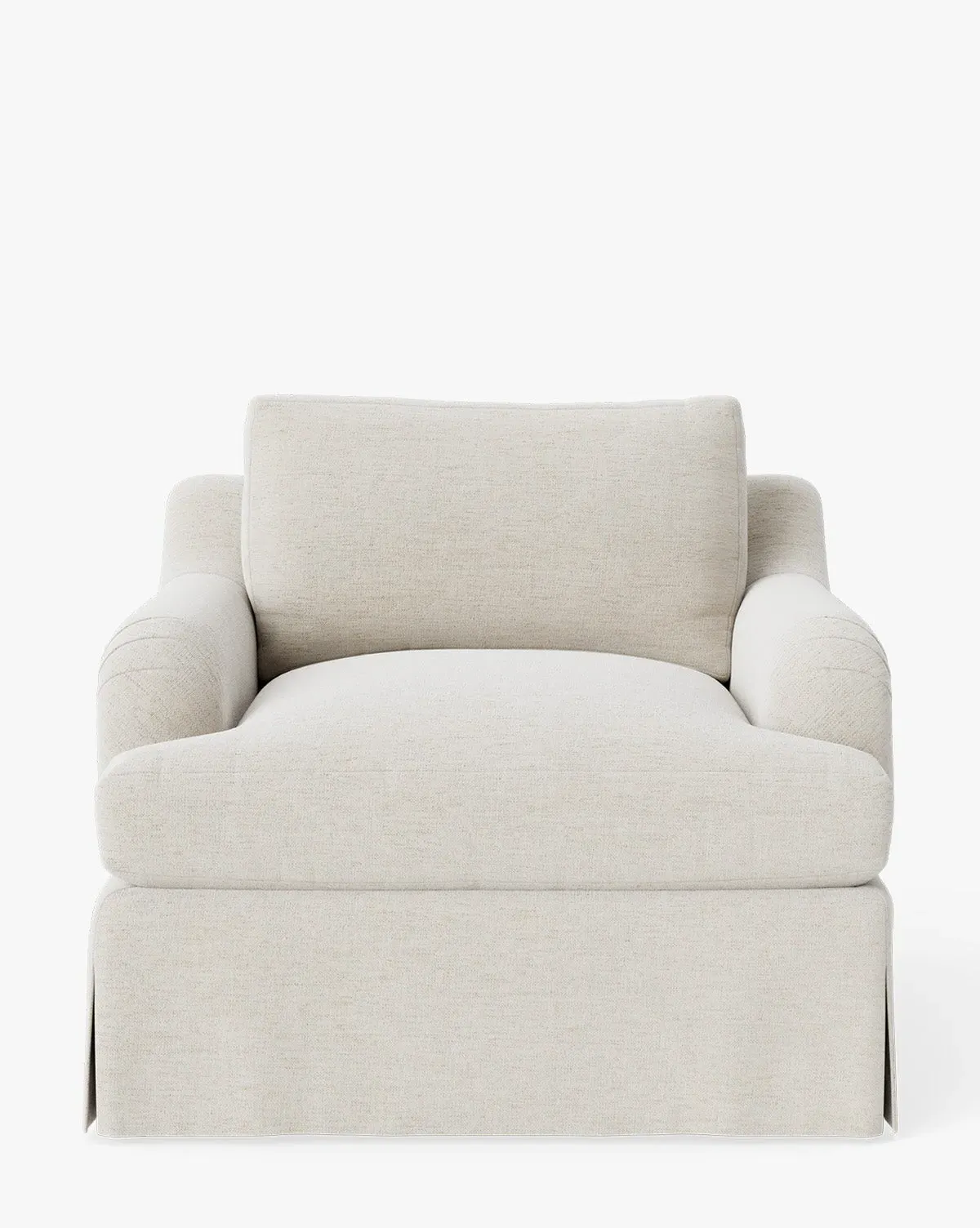 Lucille Skirted English Roll Arm Lounge Chair - Alabaster, Crypton product