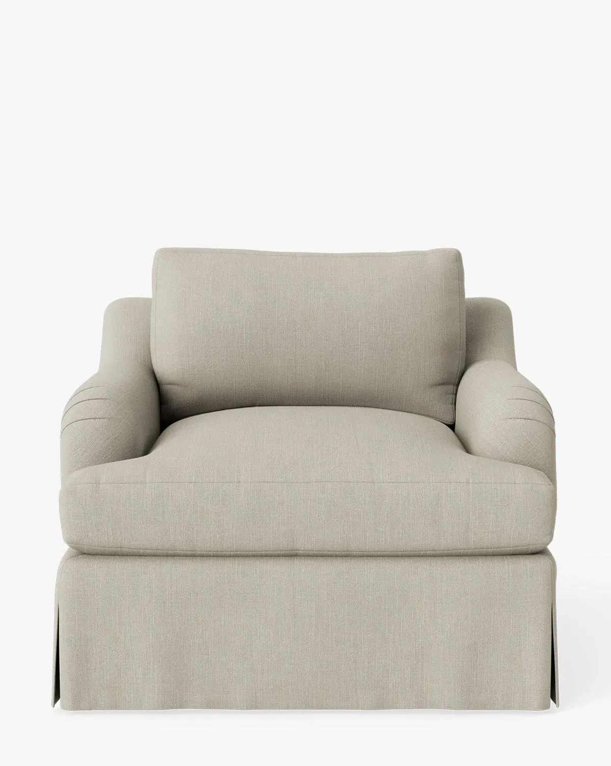 Lucille Skirted English Roll Arm Lounge Chair - Belgian Linen product