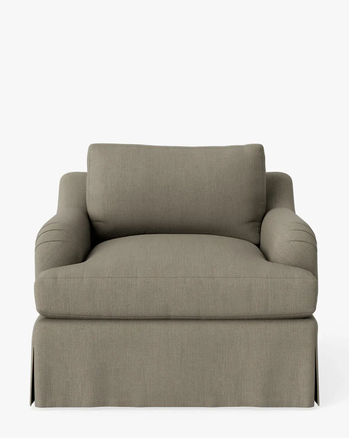 Lucille Skirted English Roll Arm Lounge Chair - Belgian Linen product