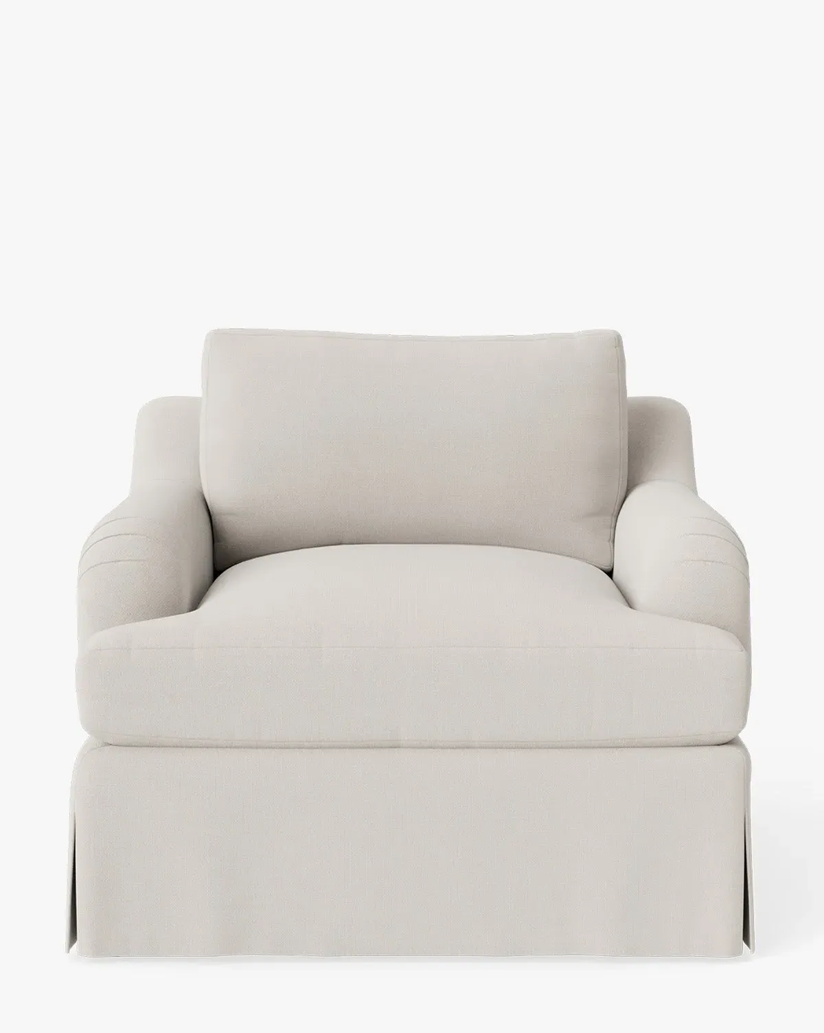 Lucille Skirted English Roll Arm Lounge Chair - Blanc, Crypton product